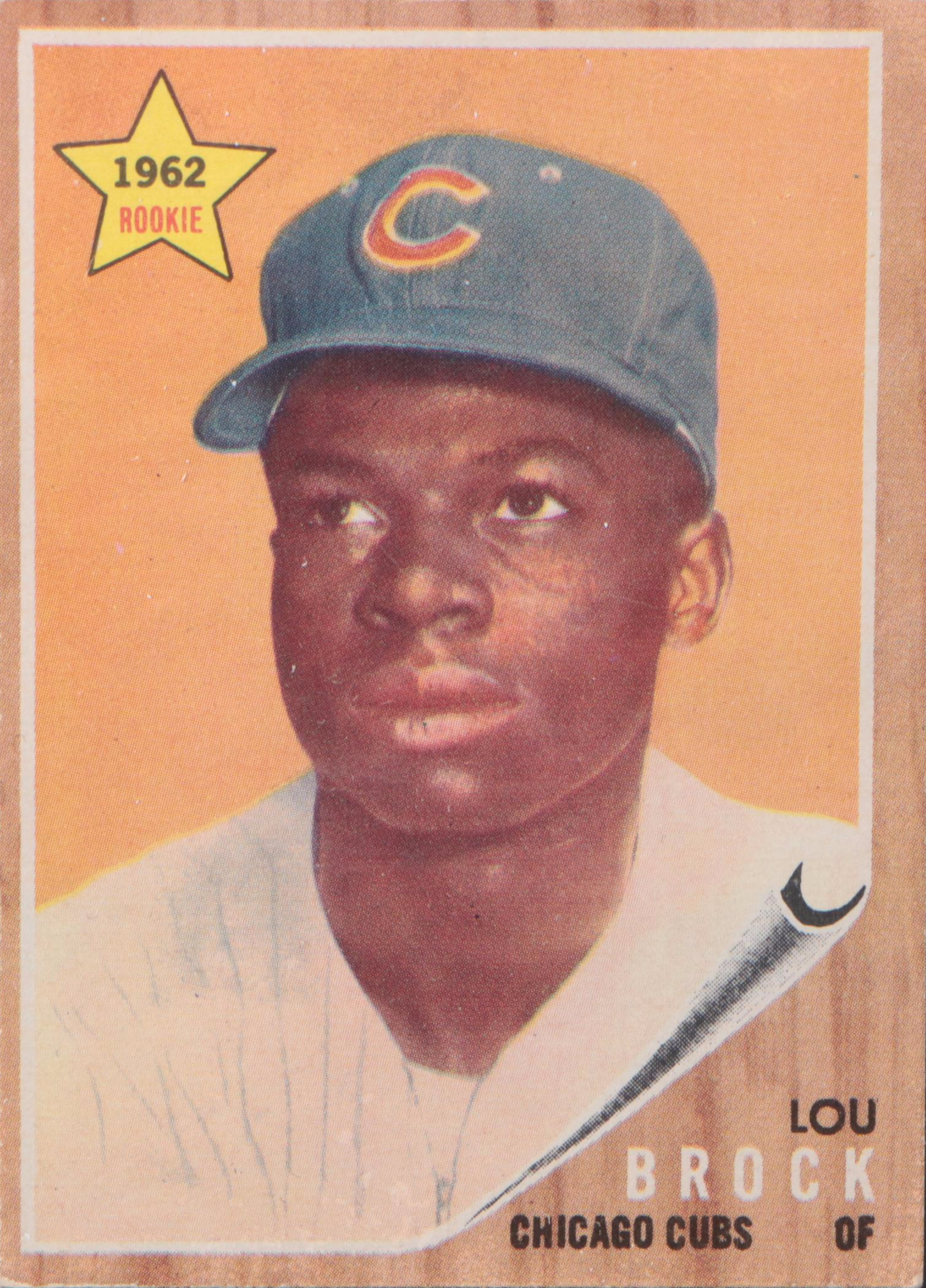 1962 Topps Lou Brock Chicago Cubs Rookie Card #387