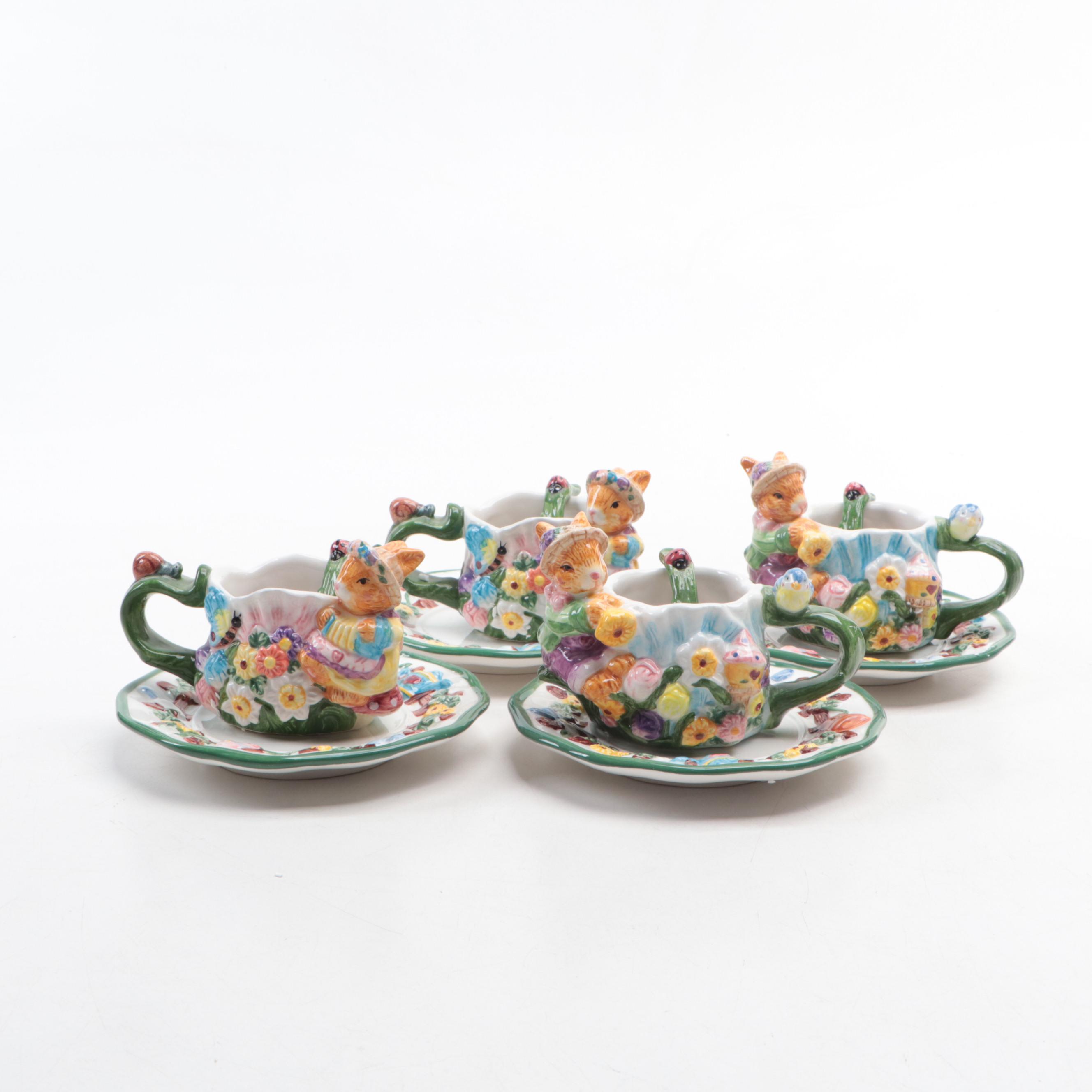 Mercuries Ceramic Springtime Tea Set