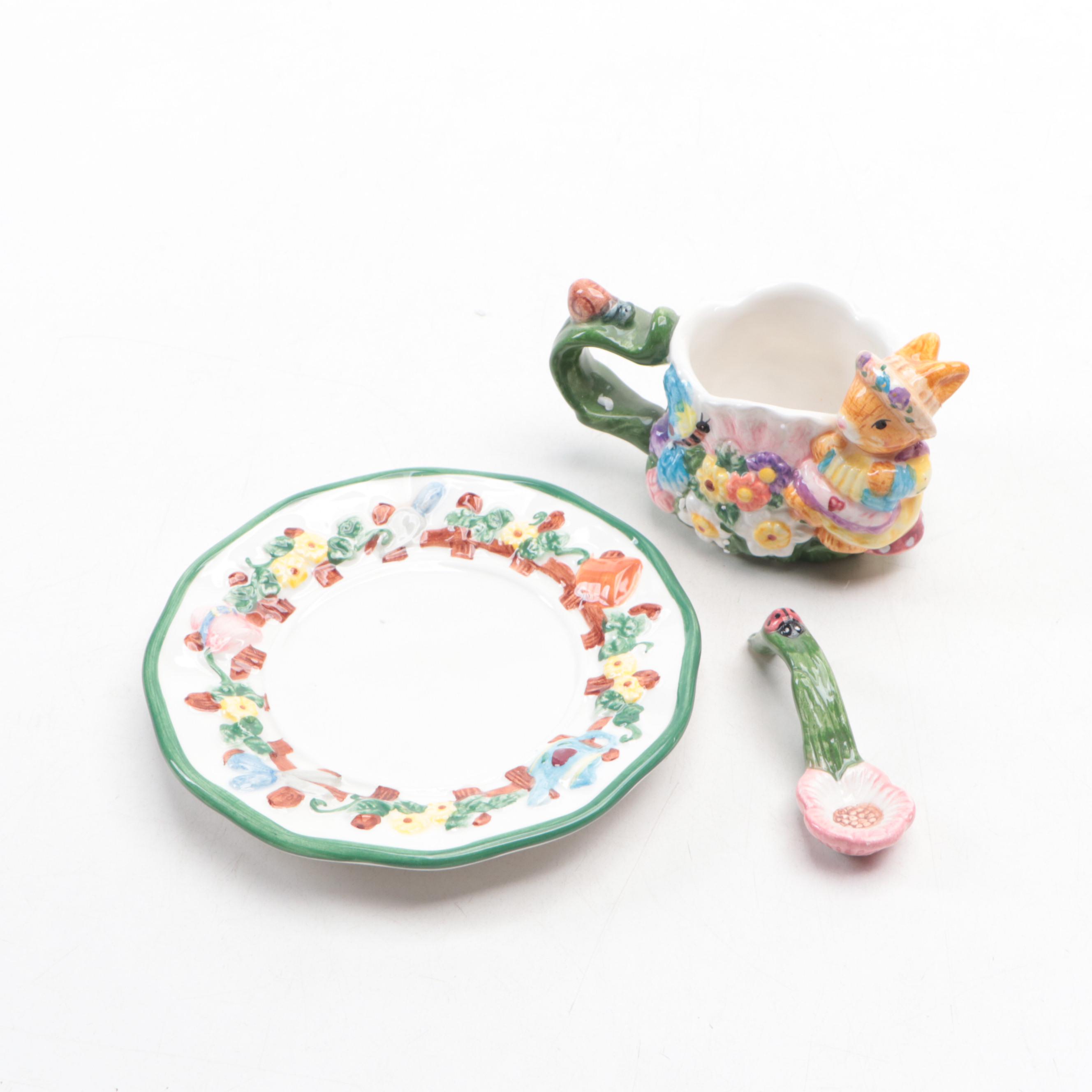 Mercuries Ceramic Springtime Tea Set