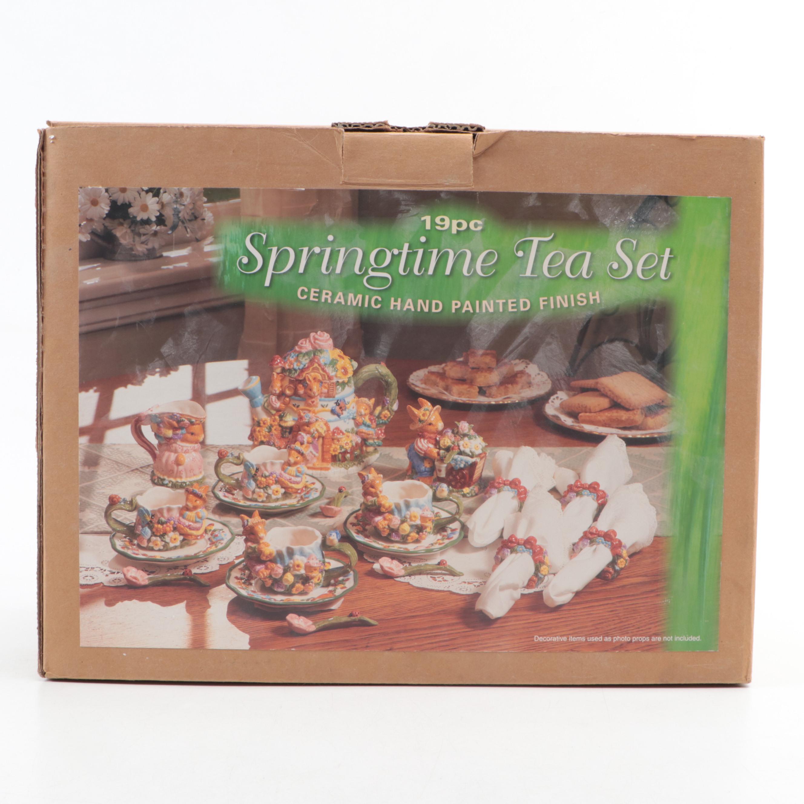 Mercuries Ceramic Springtime Tea Set