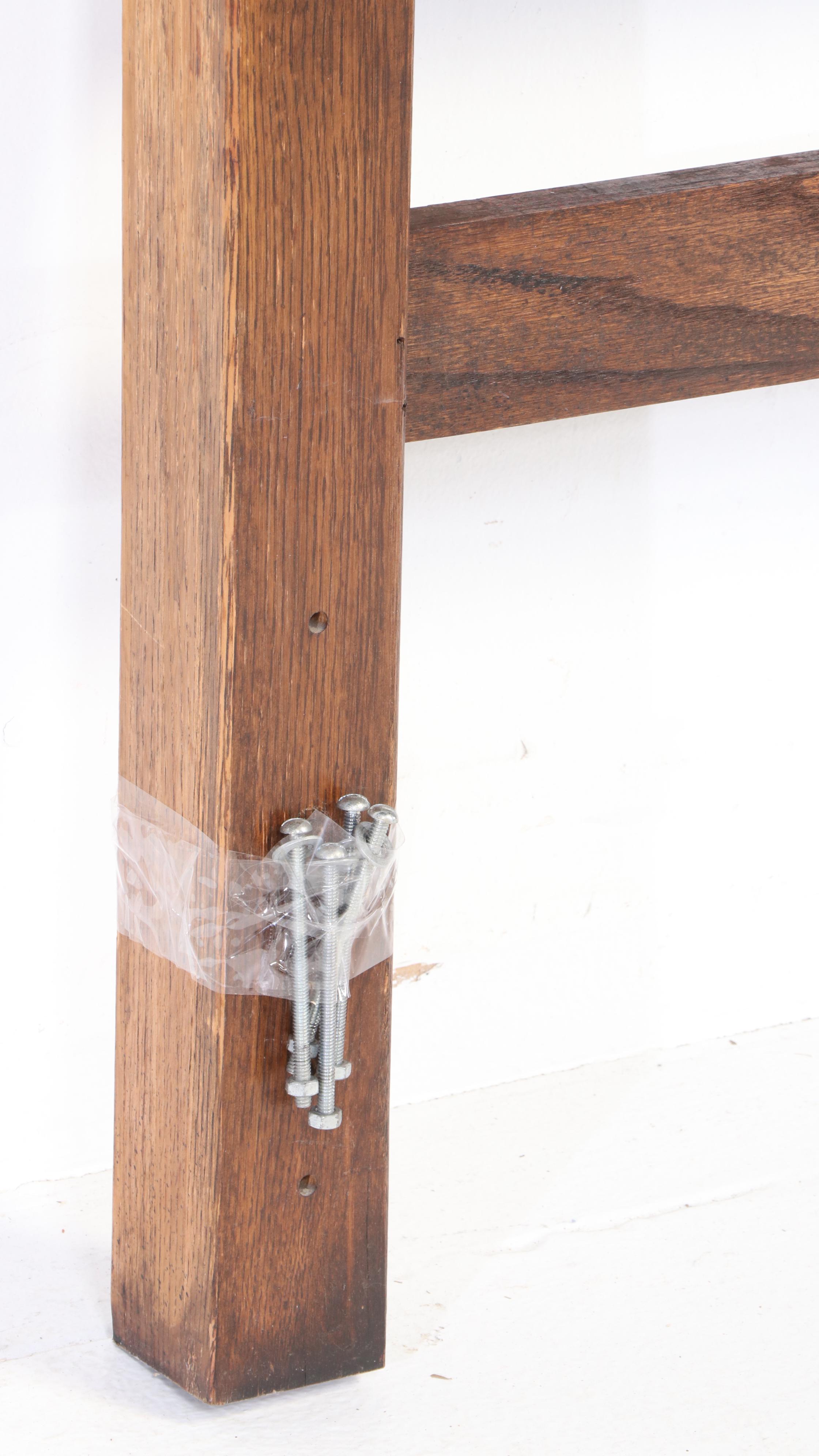 Colonial Revival Style Oak King Size Headboard, Mid to Late 20th Century