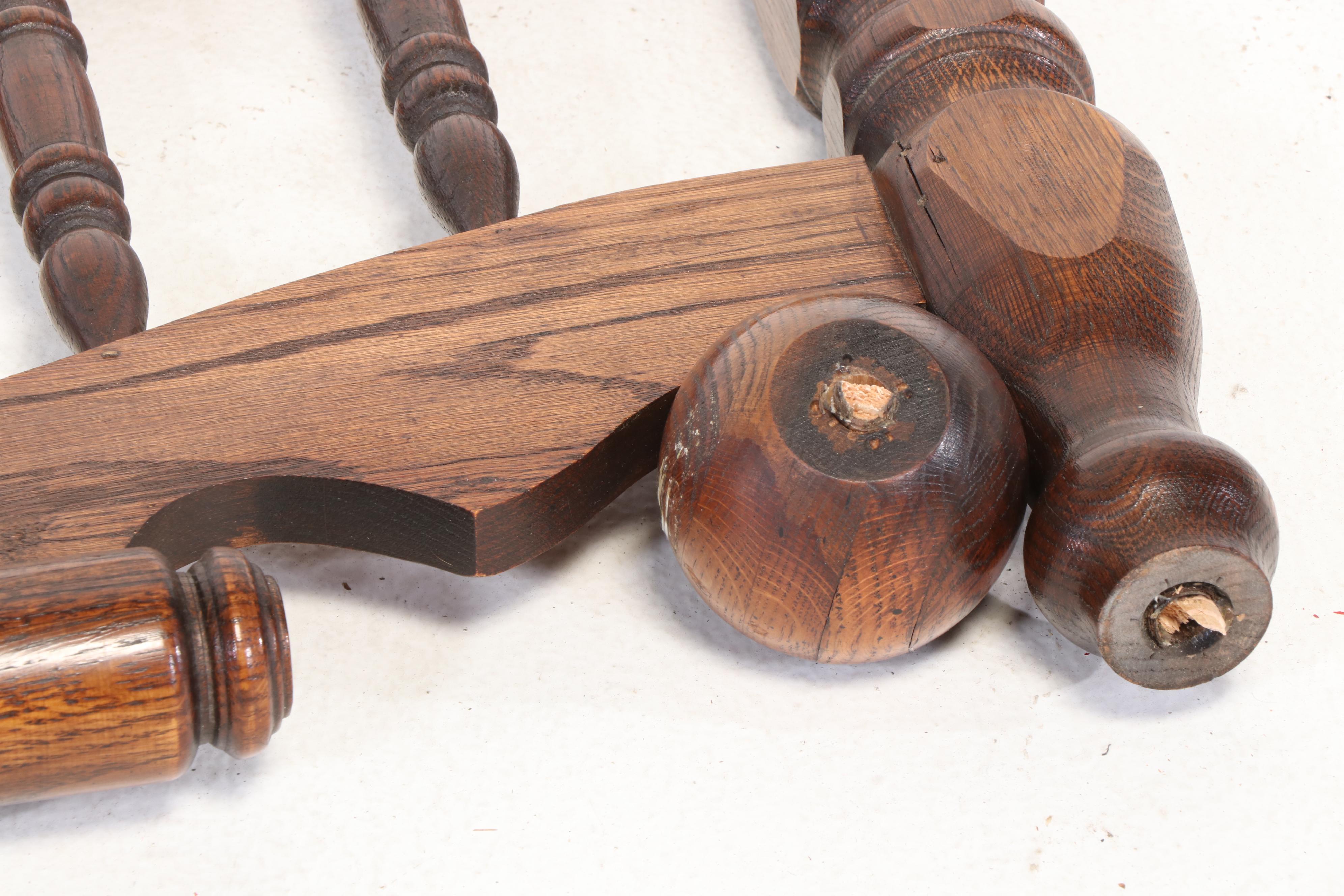 Colonial Revival Style Oak King Size Headboard, Mid to Late 20th Century