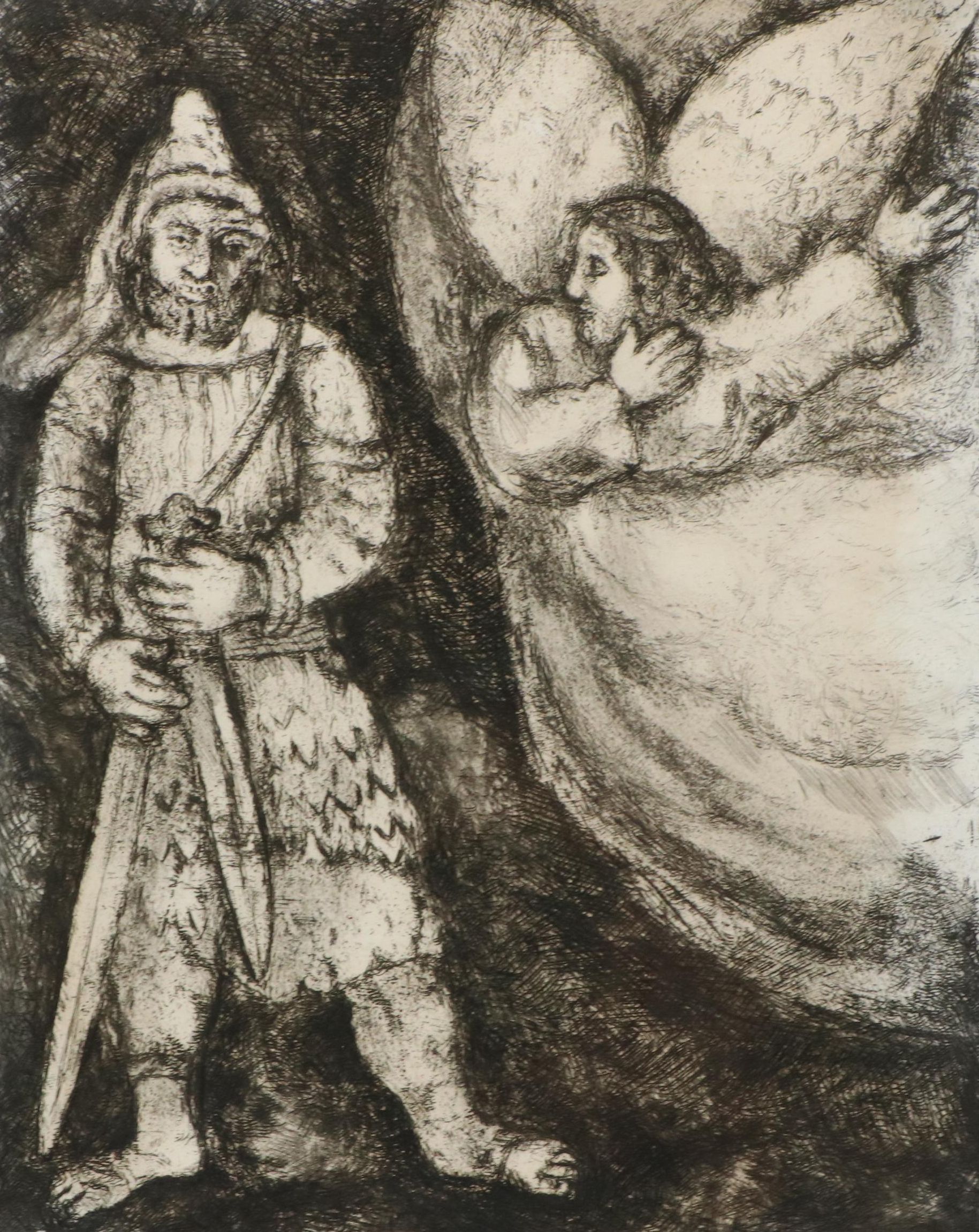 Marc Chagall Etching "Joshua Armed by The Eternal," 1956