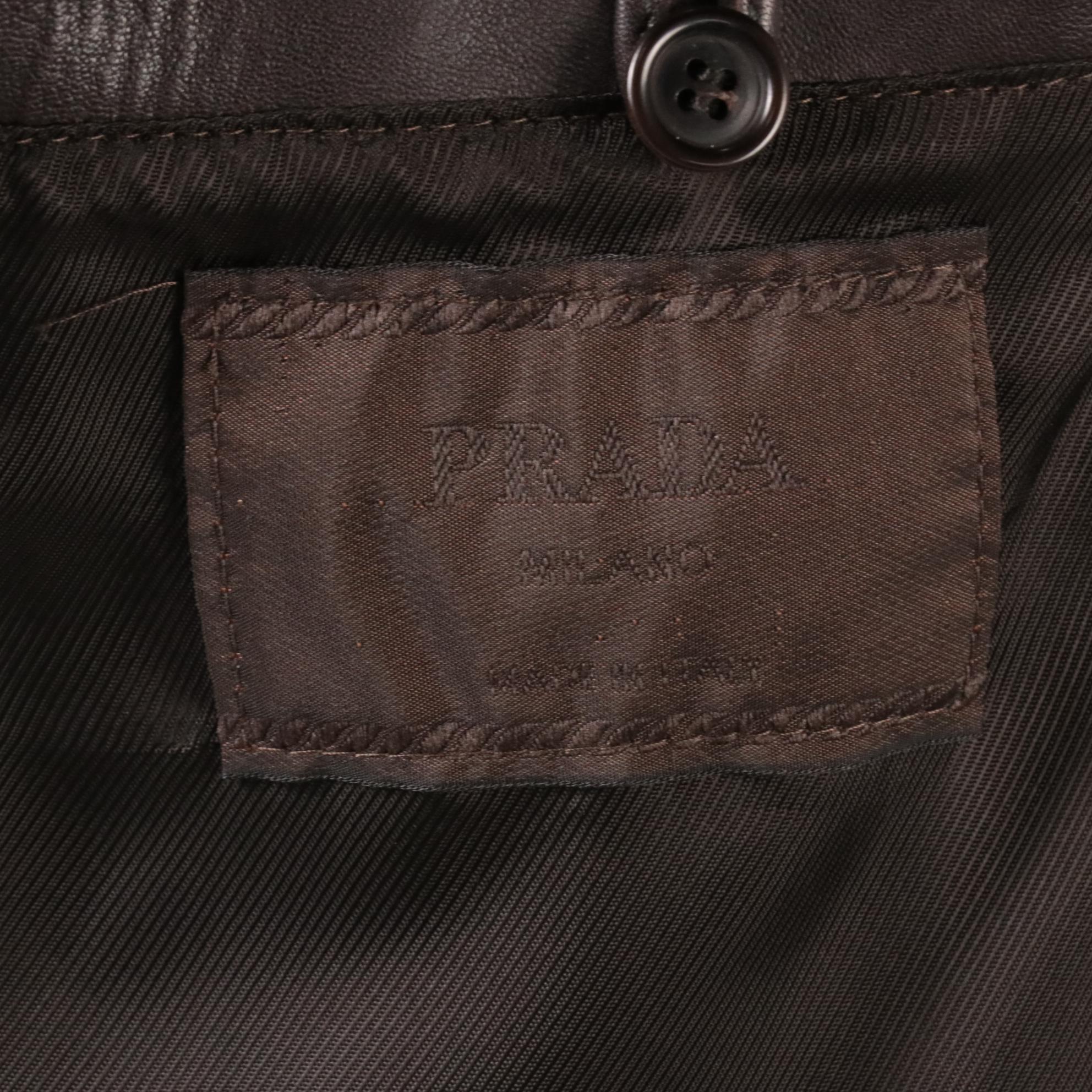 Men's Prada Brown Leather Zip Jacket