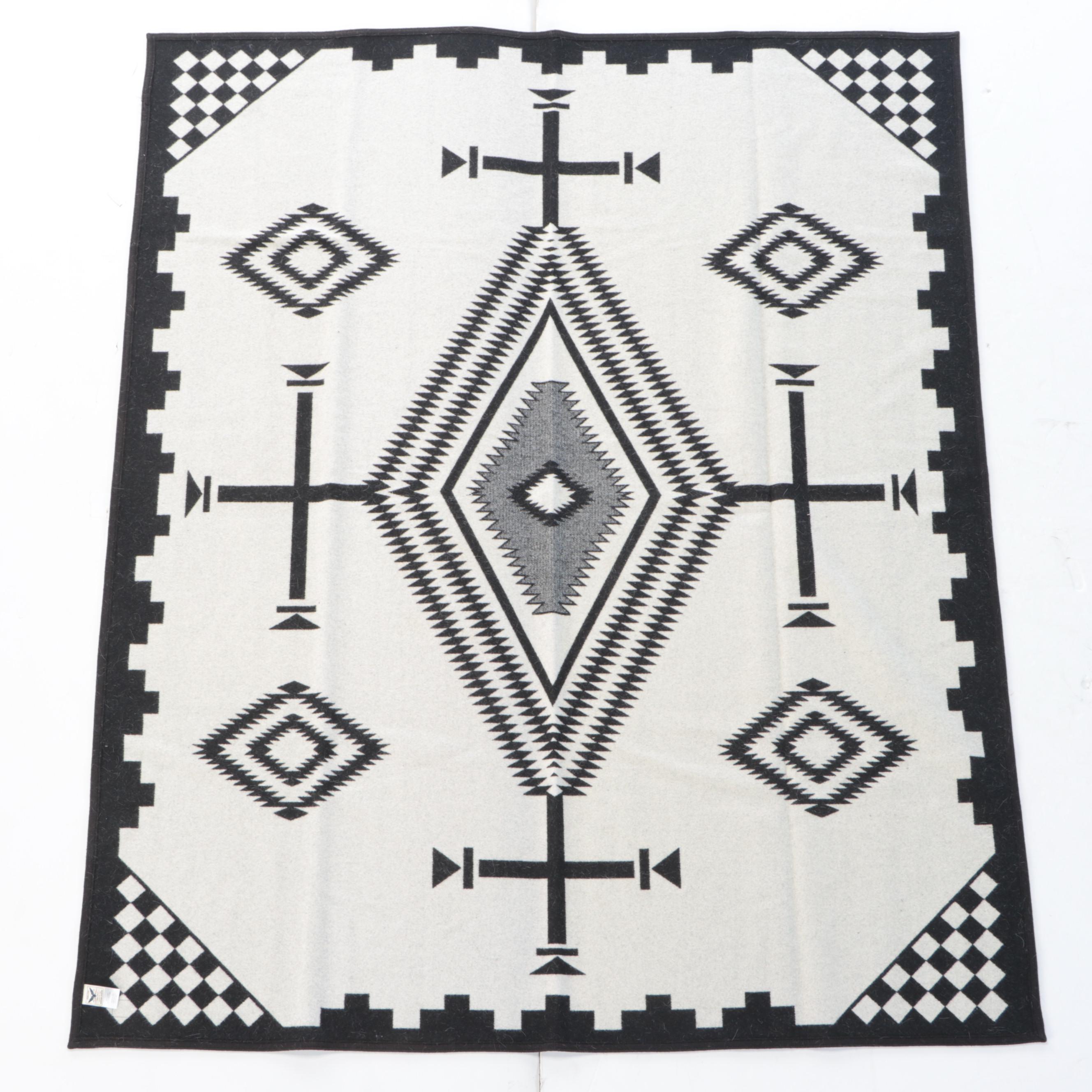 Beaver State by Pendleton "Los Ojos" Pattern Black and White Oversized Throw