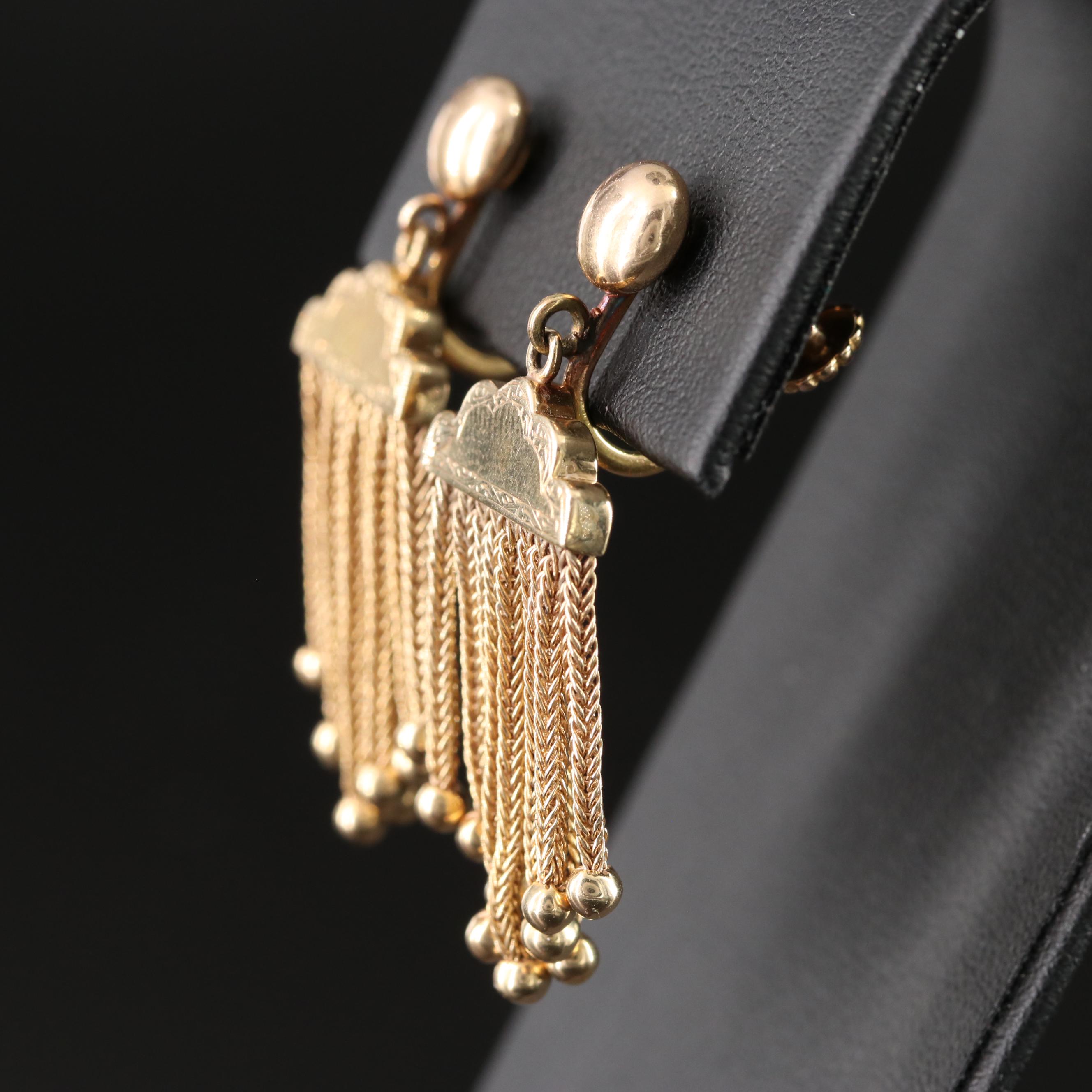 Tiffany & Co. 14K Foxtail Tassel Earrings