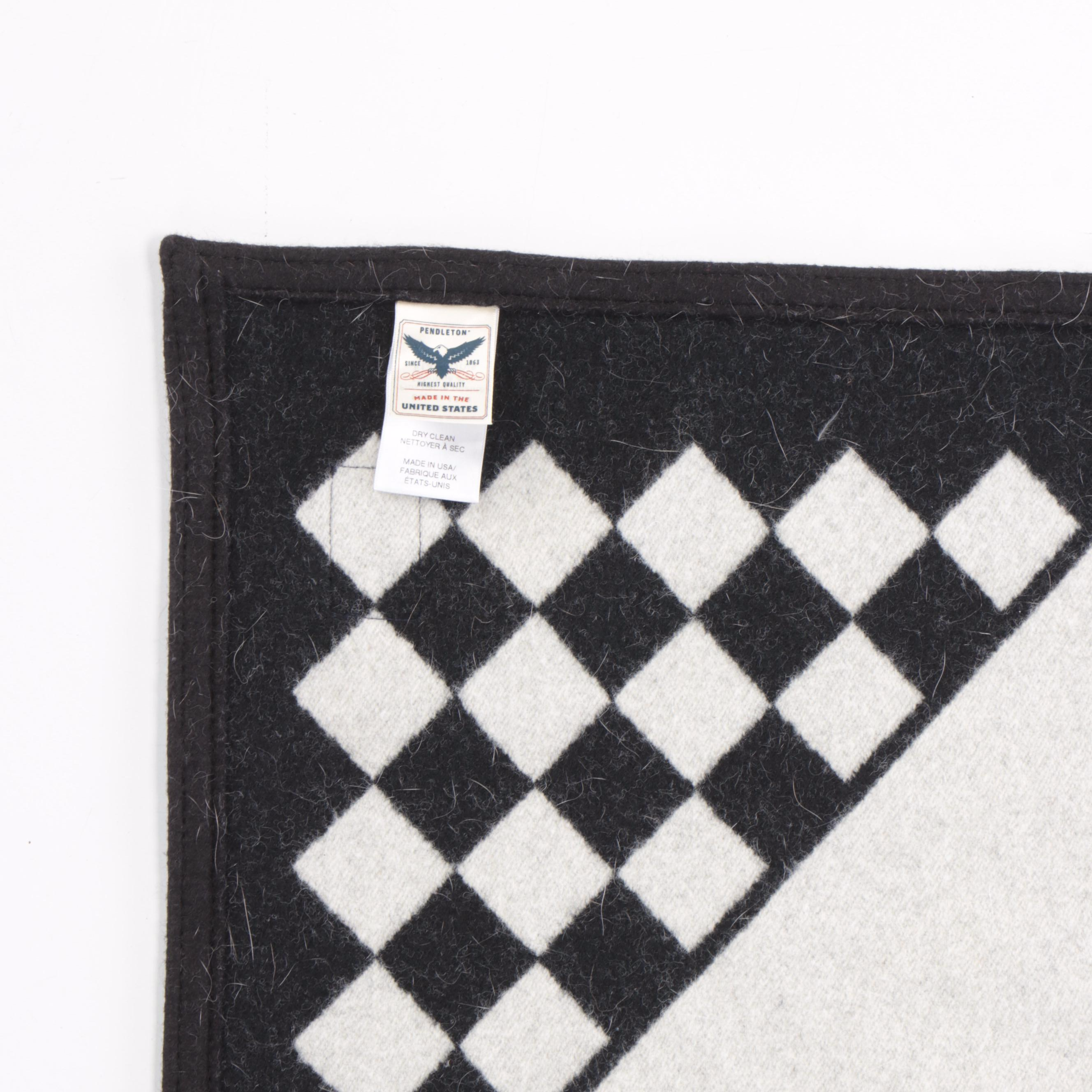 Beaver State by Pendleton "Los Ojos" Pattern Black and White Oversized Throw