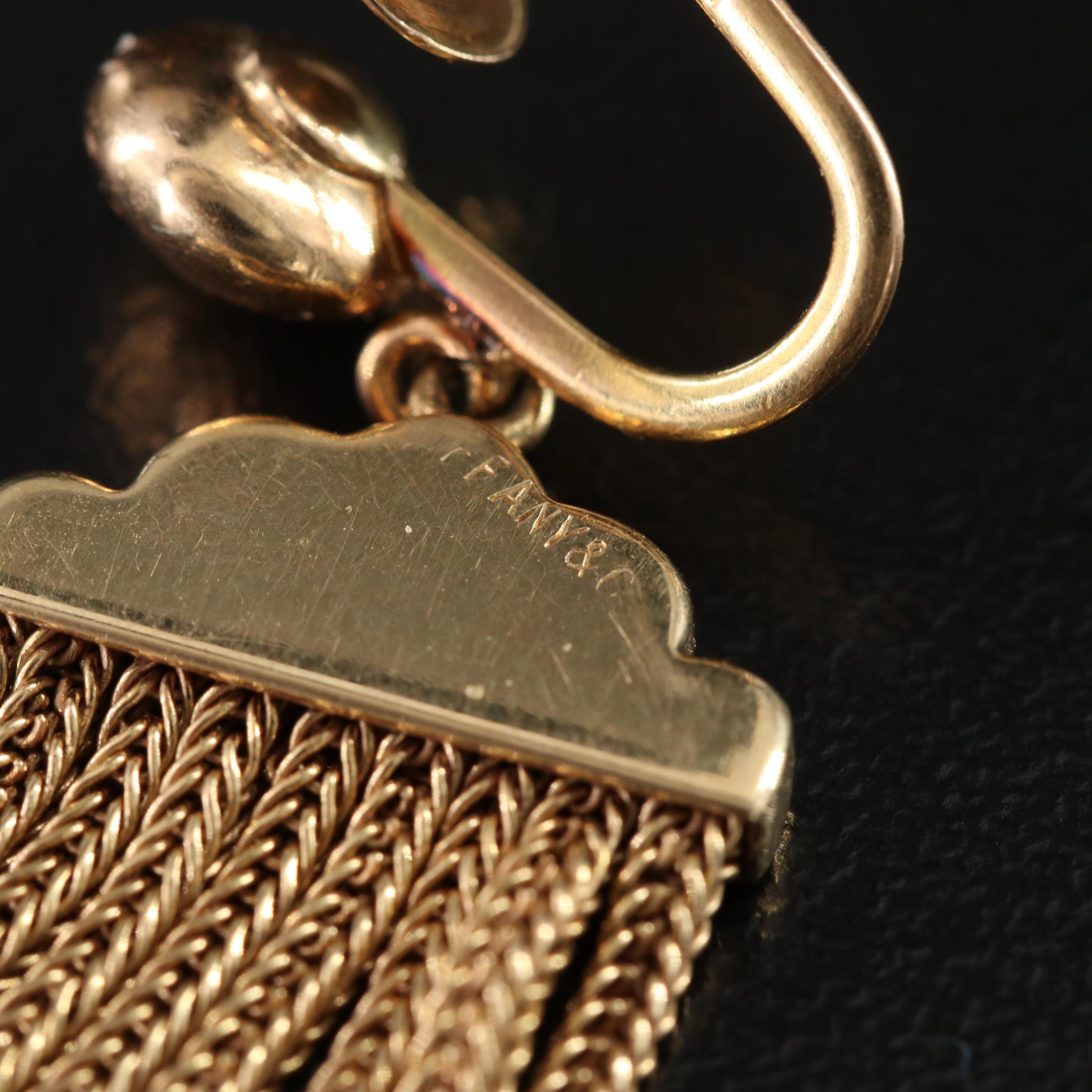 Tiffany & Co. 14K Foxtail Tassel Earrings