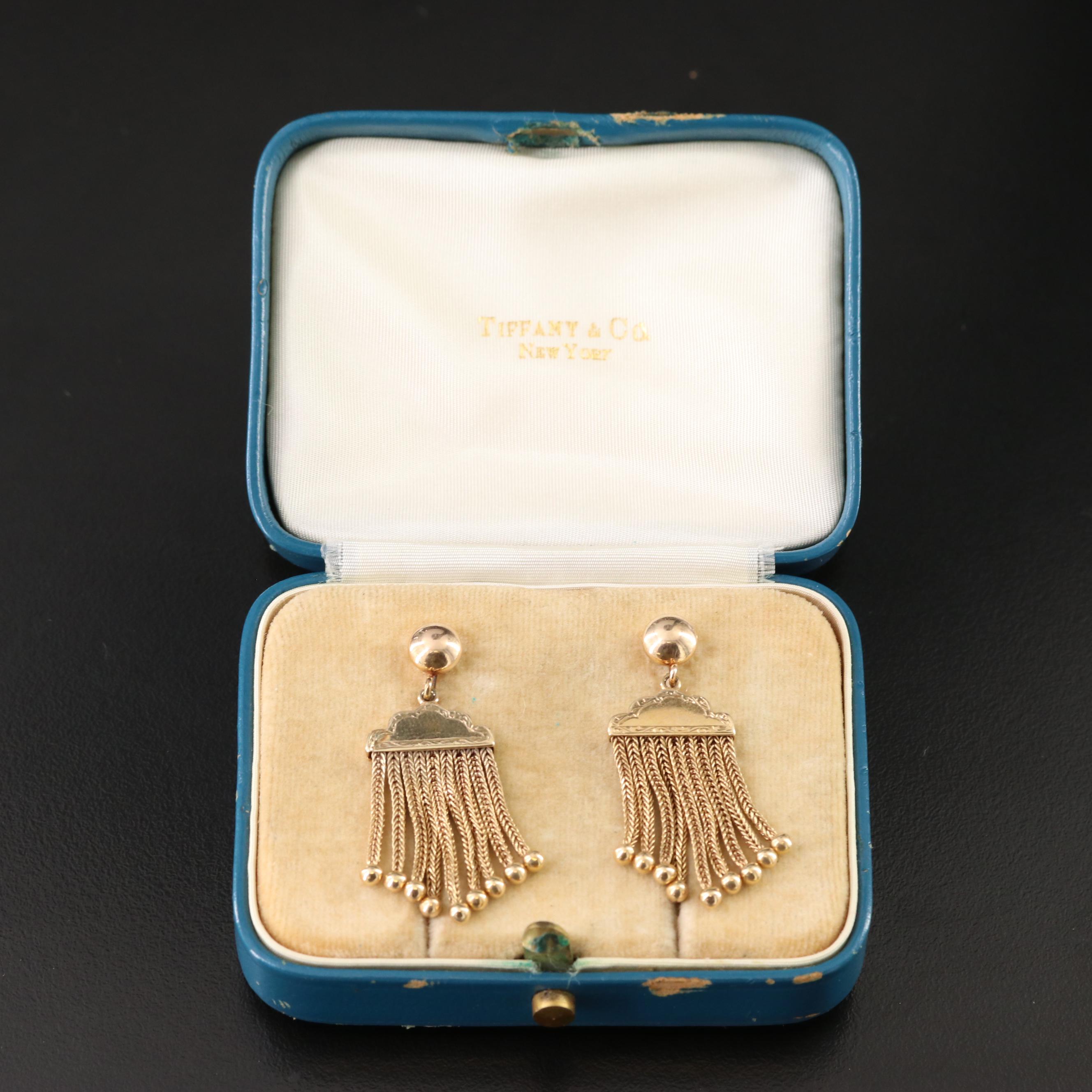 Tiffany & Co. 14K Foxtail Tassel Earrings