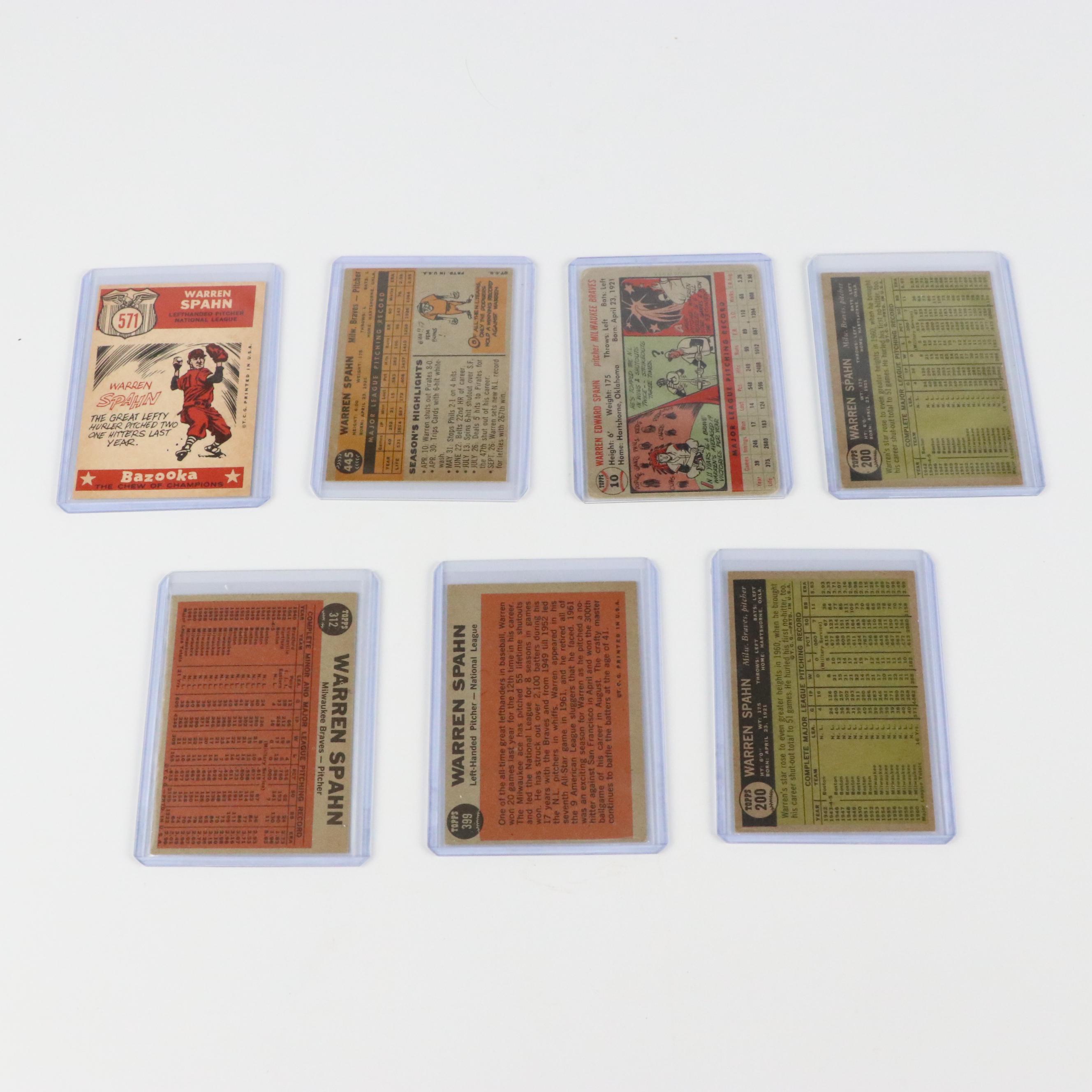 1950s–1960s Topps Warren Spahn Baseball Cards