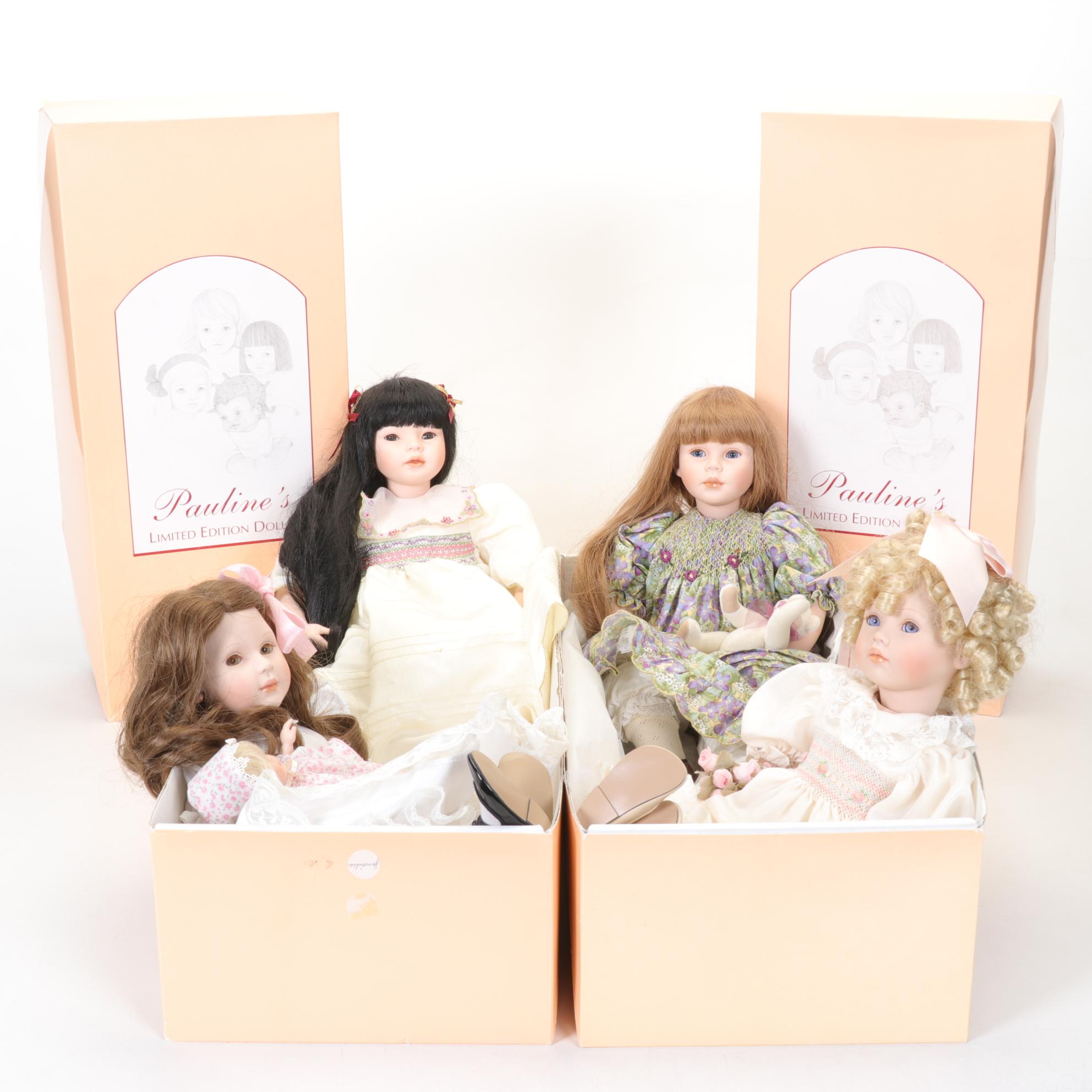 Pauline's Dolls "Little Trudy" and Other Porcelain Dolls