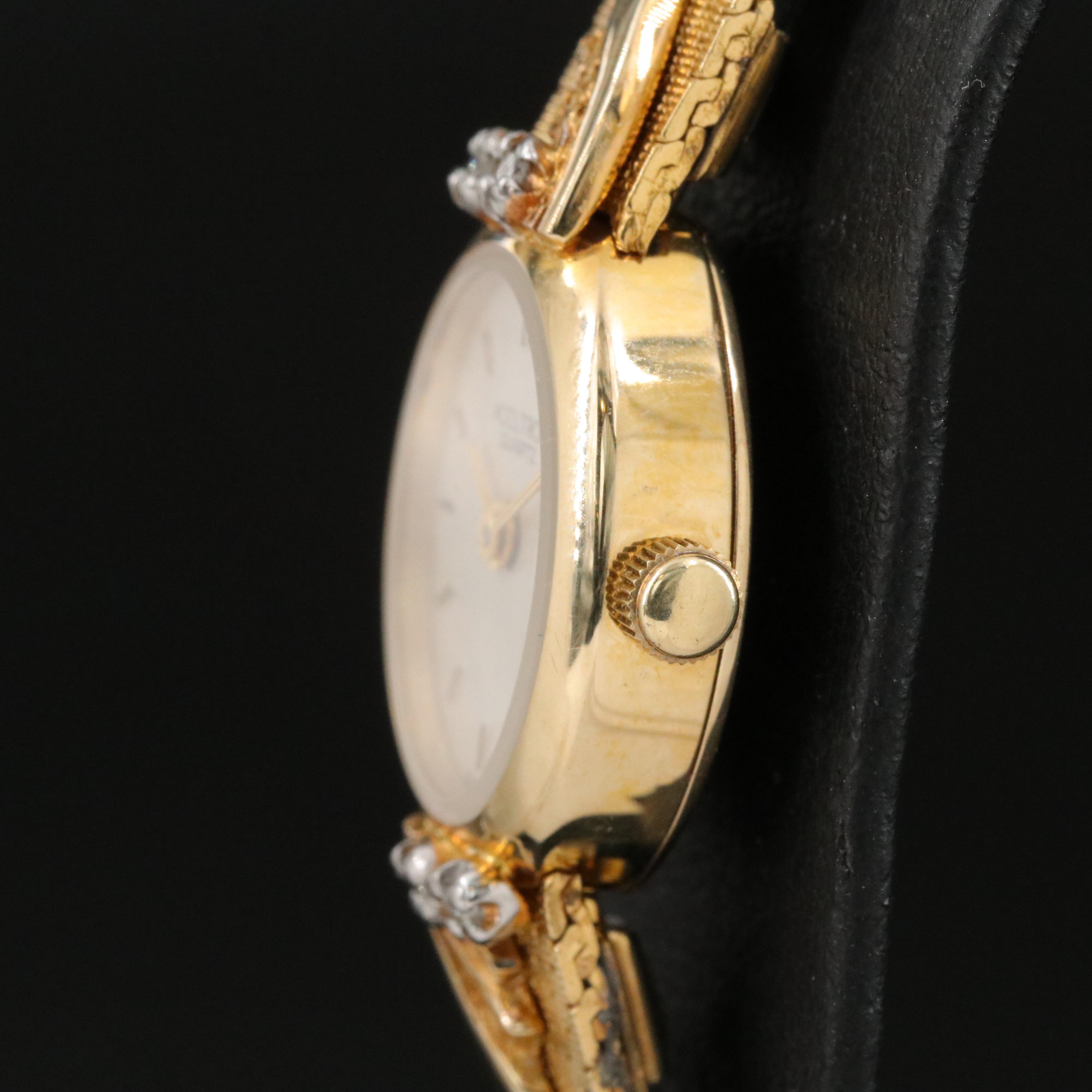 Bulova Accutron Quartz 14K and Diamond Case Watch