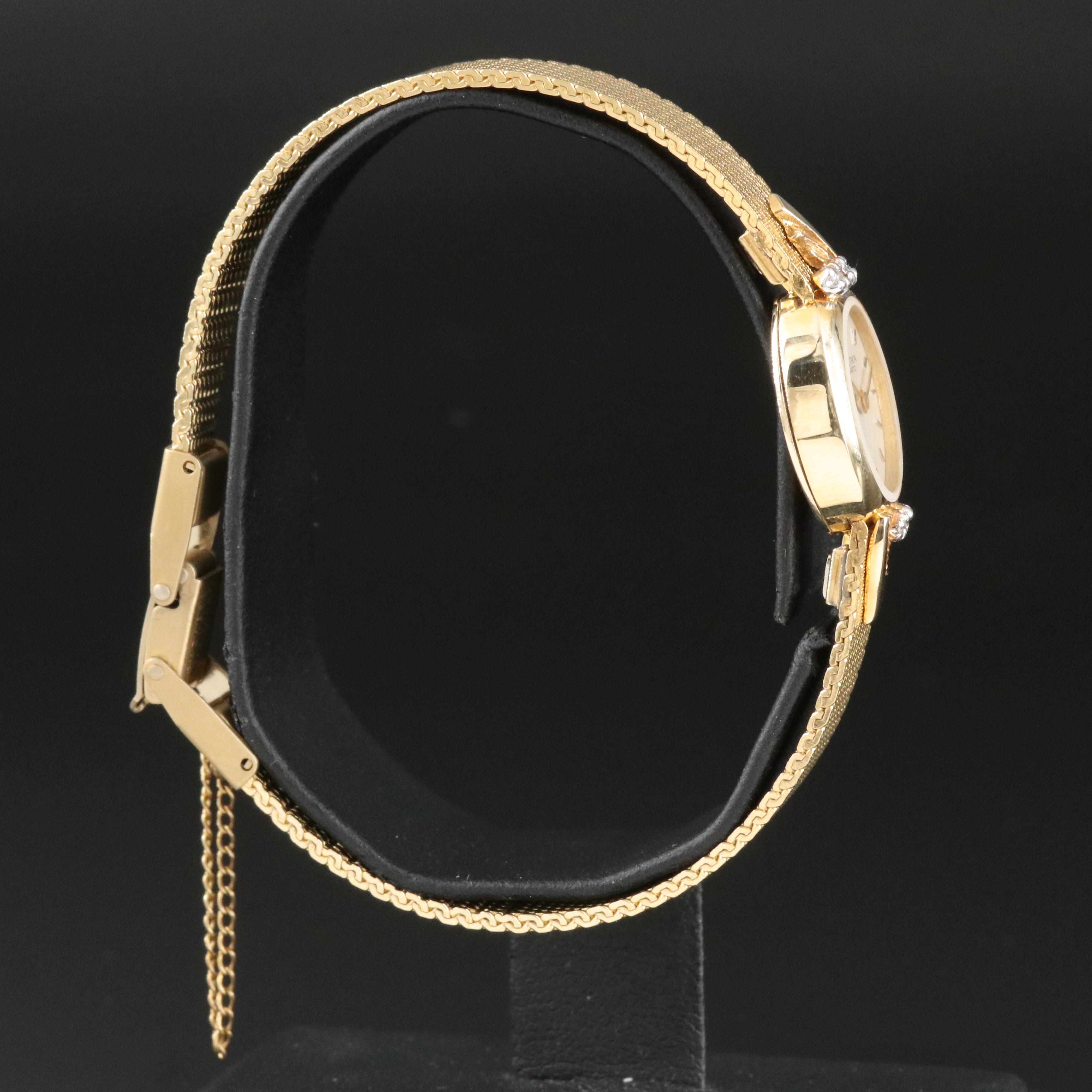 Bulova Accutron Quartz 14K and Diamond Case Watch