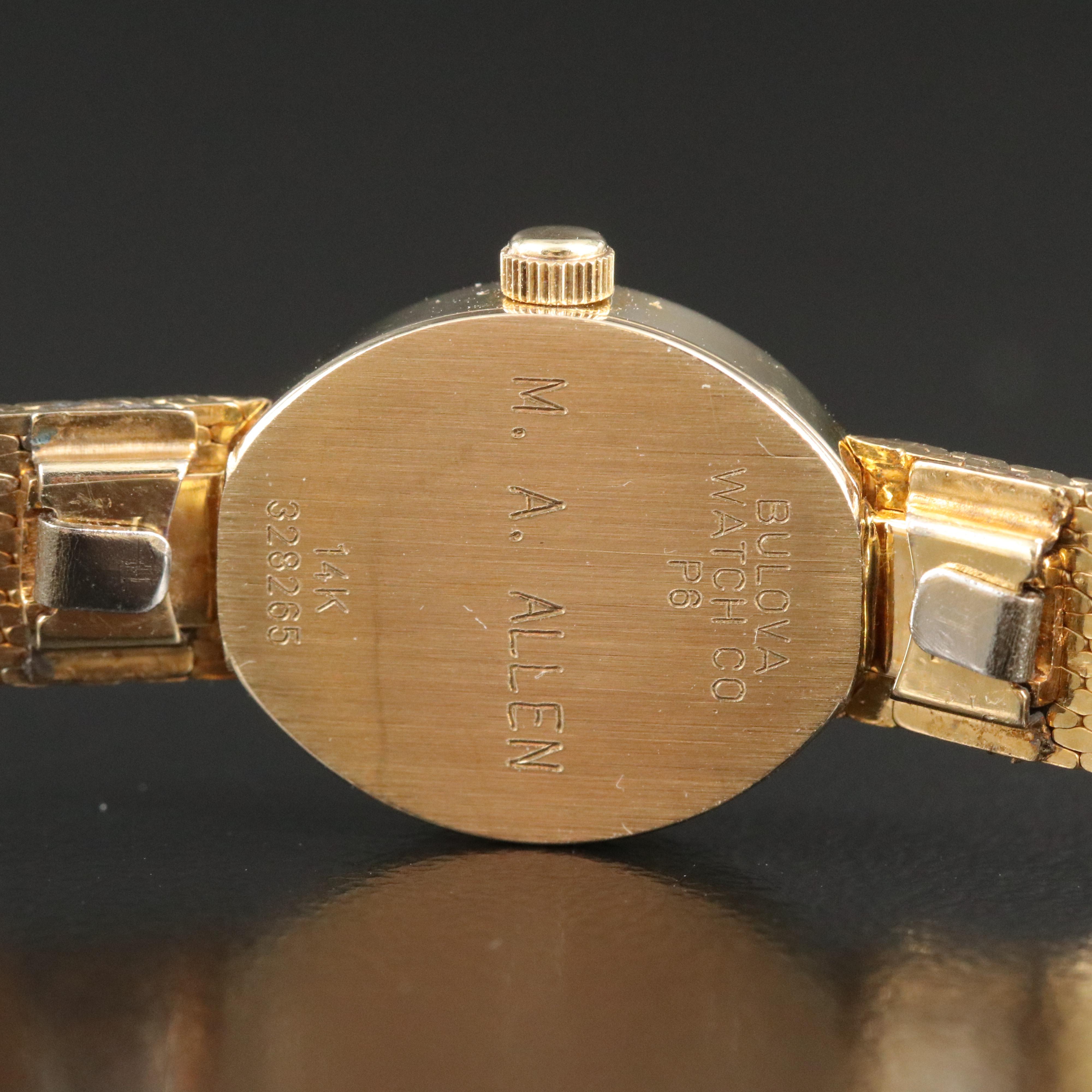 Bulova Accutron Quartz 14K and Diamond Case Watch