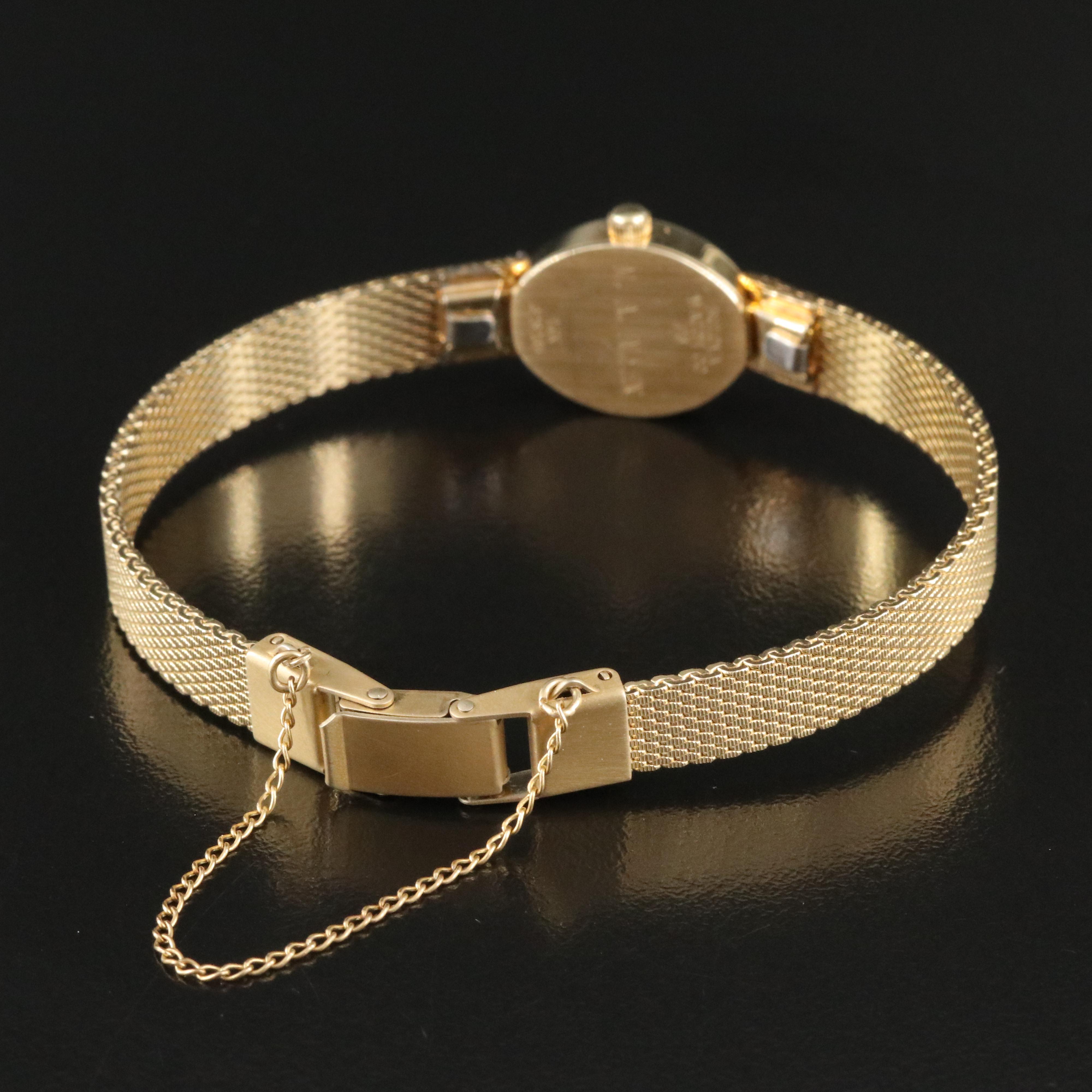 Bulova Accutron Quartz 14K and Diamond Case Watch