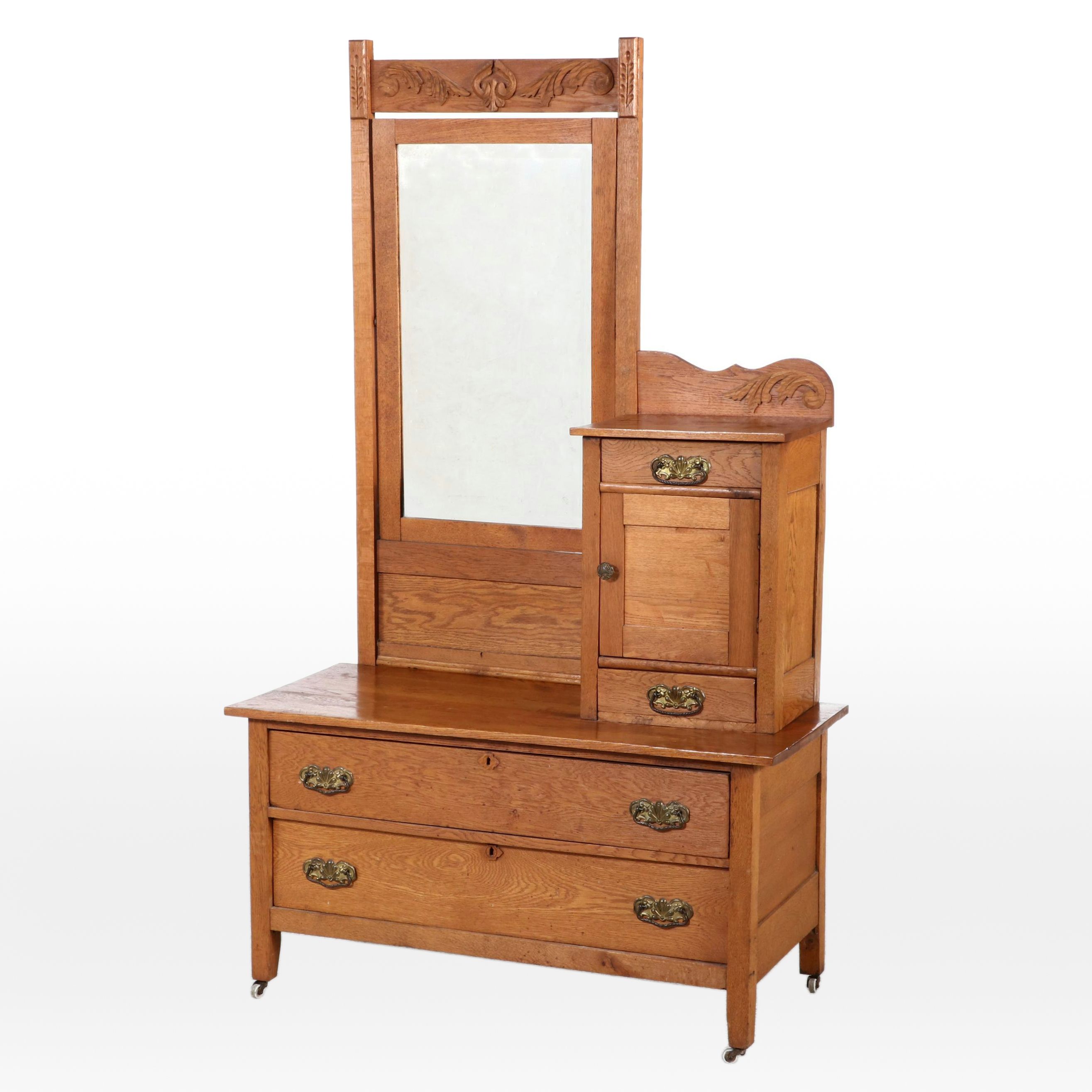 Victorian Oak Gentleman's Dresser, Early 20th Century