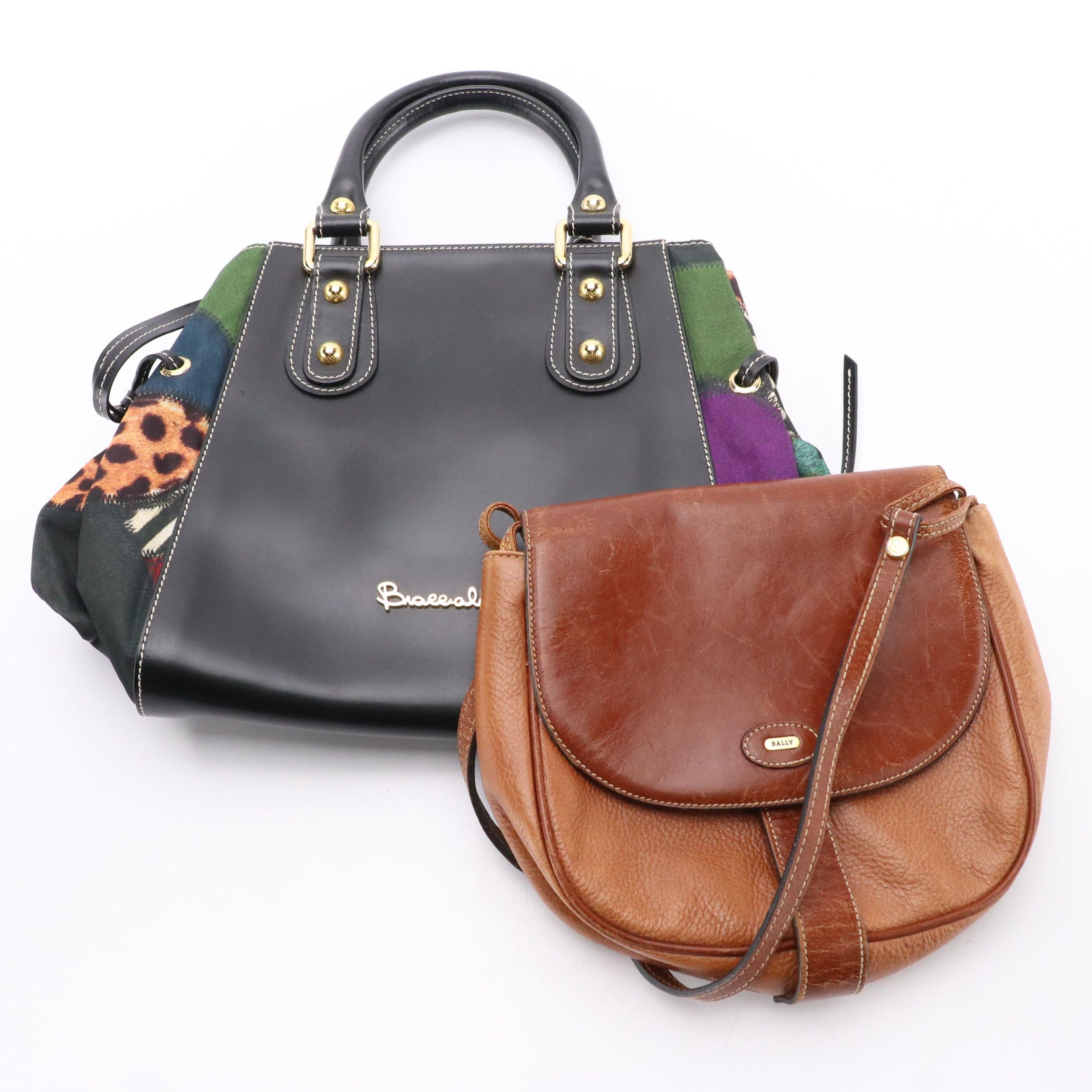Bally Front Flap Crossbody and Braccialini Handbag in Leather