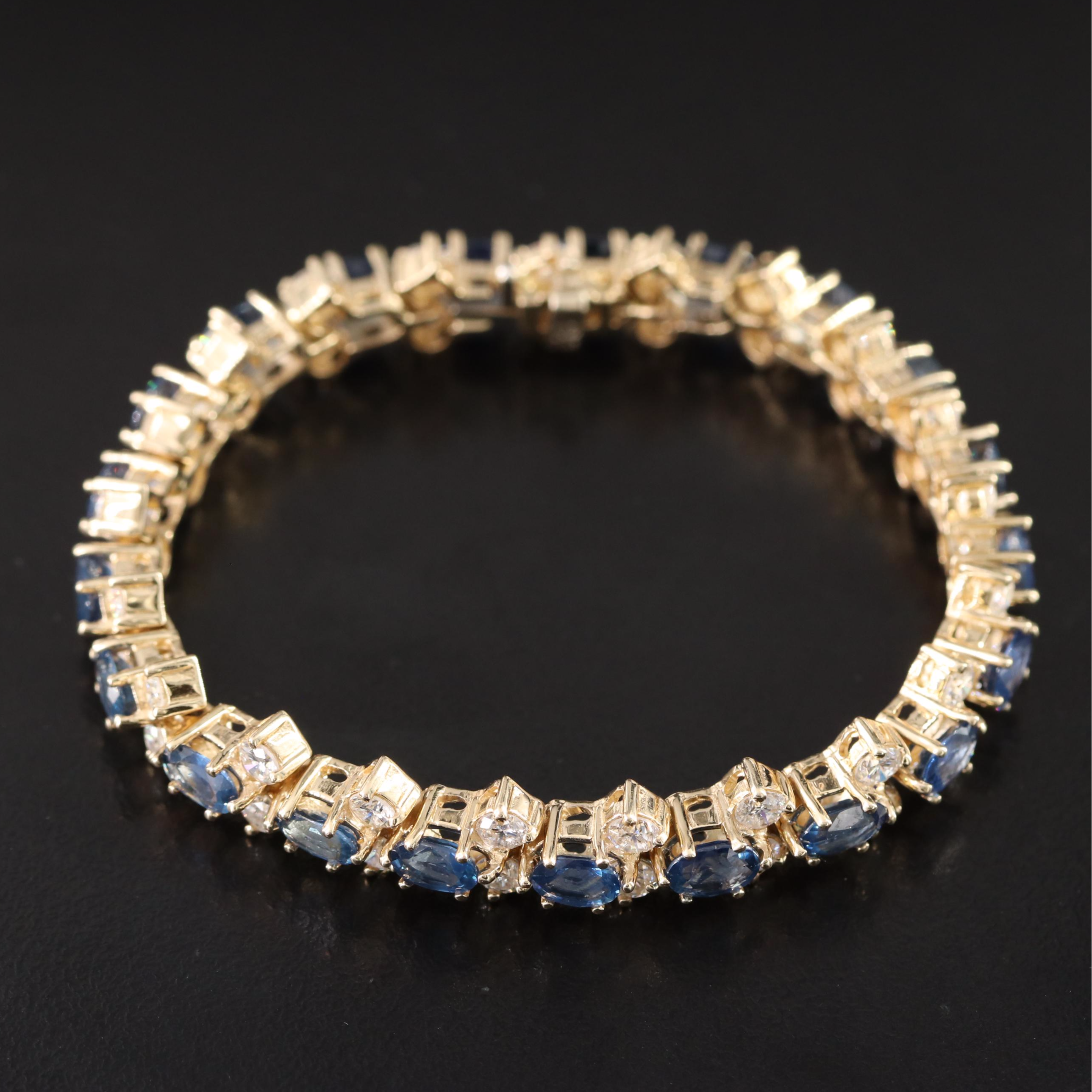 14K 12.18 CTW Sapphire and 6.30 CTW Diamond Bracelet
