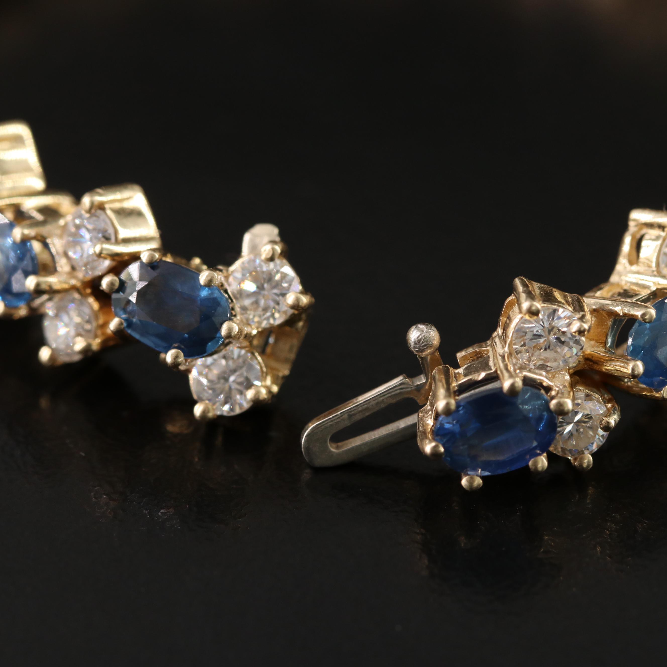 14K 12.18 CTW Sapphire and 6.30 CTW Diamond Bracelet