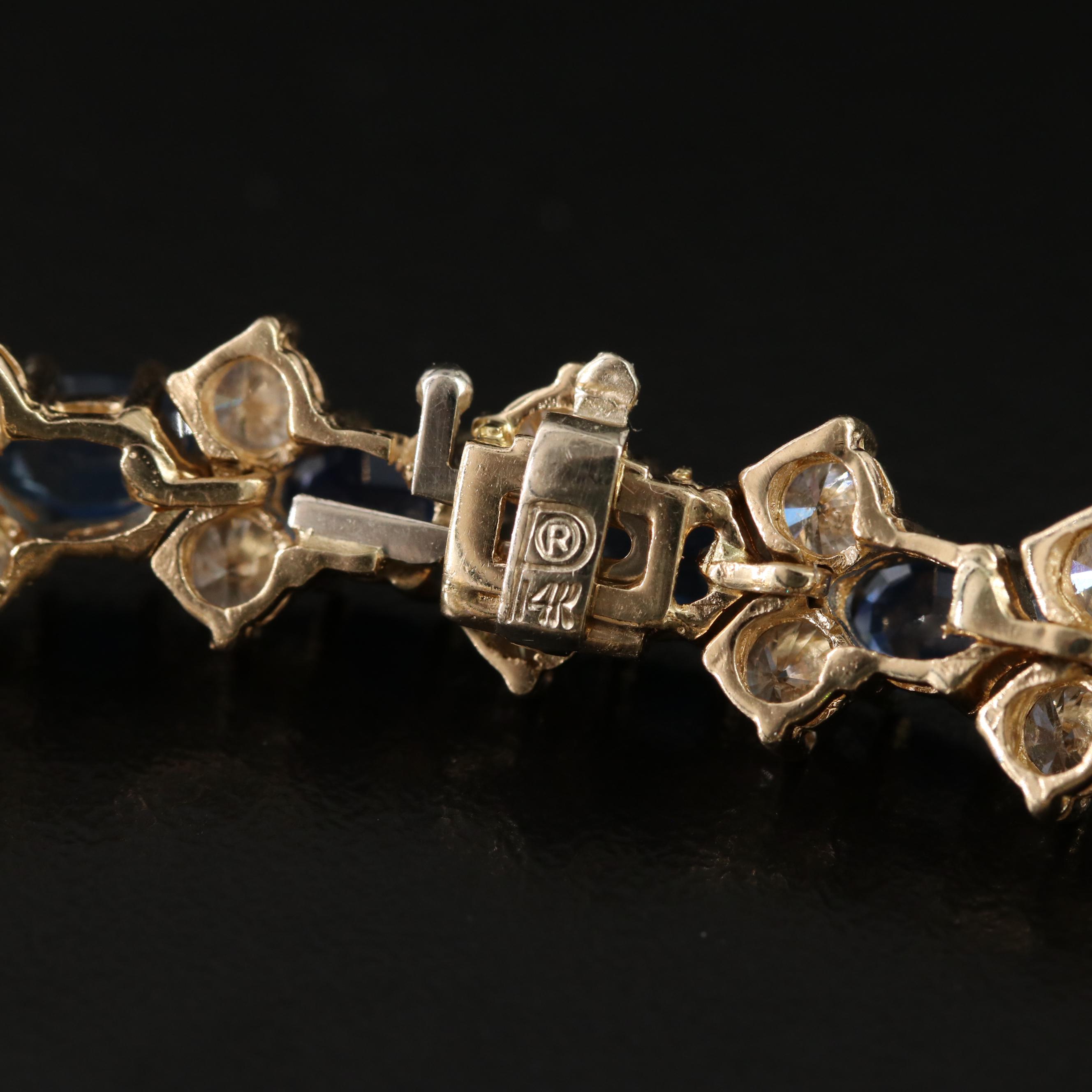 14K 12.18 CTW Sapphire and 6.30 CTW Diamond Bracelet