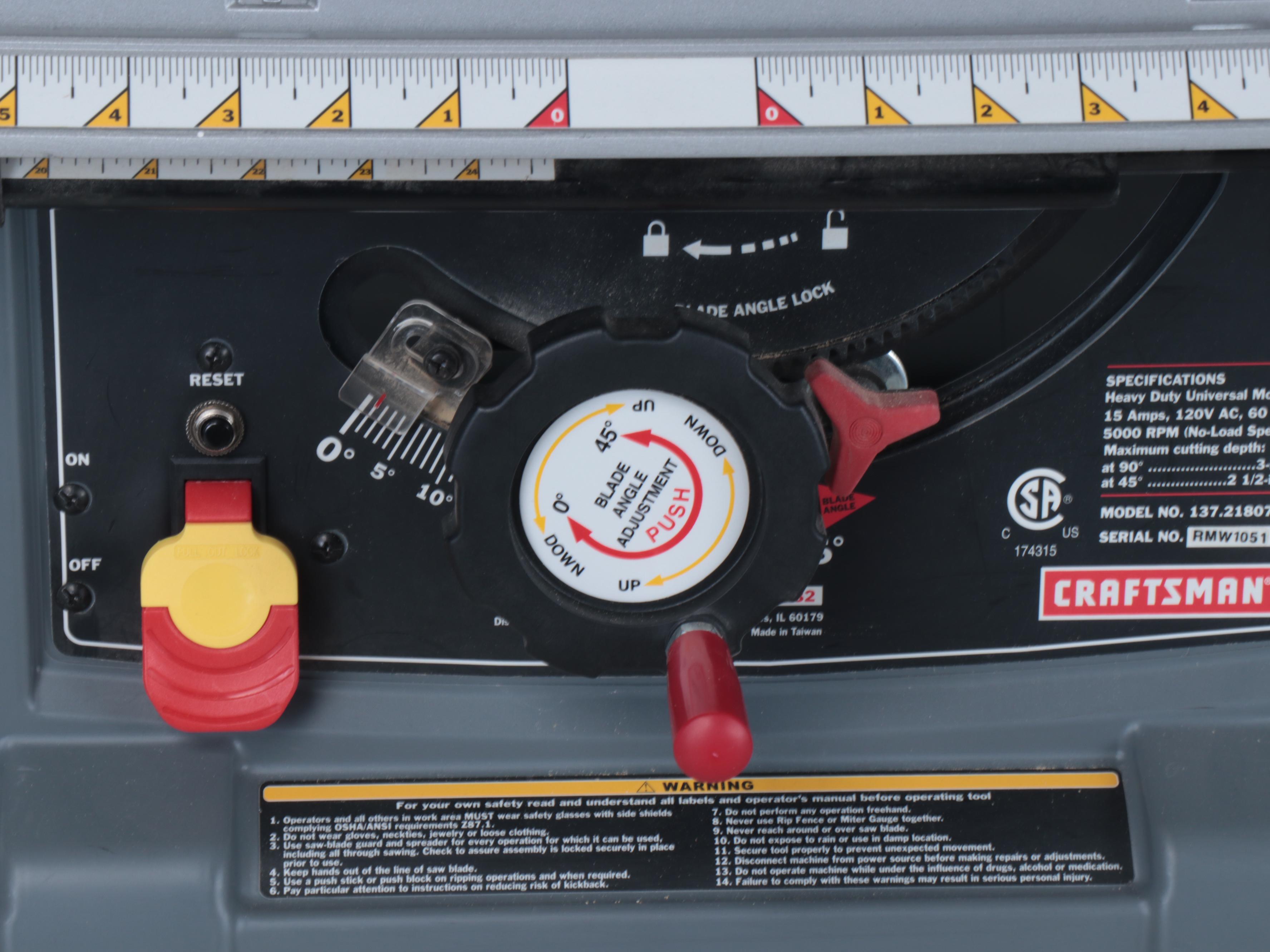 Craftsman Table Saw with Laser Trac