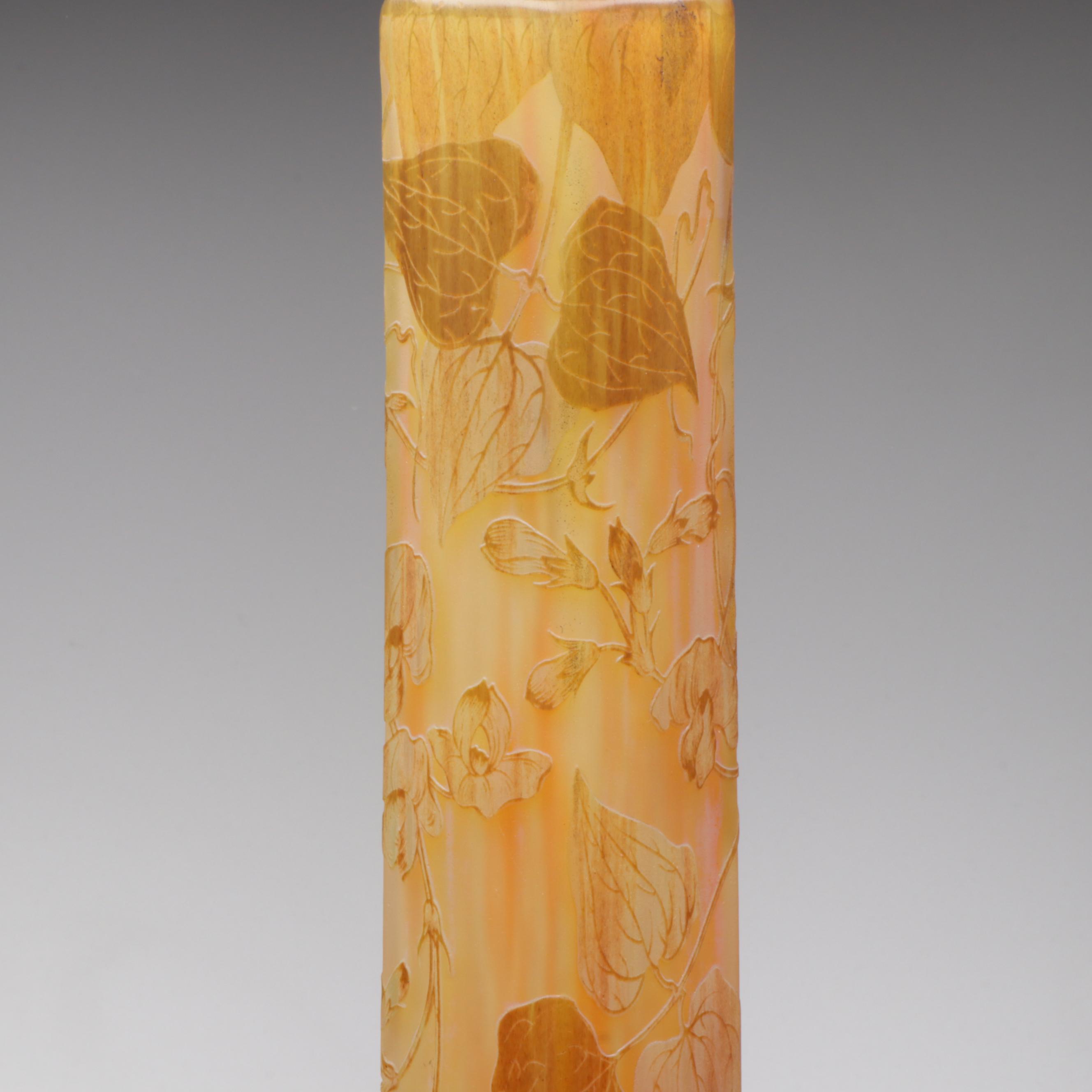 Monumental Daum Nancy French Art Nouveau Pâte de Verre Glass Vase