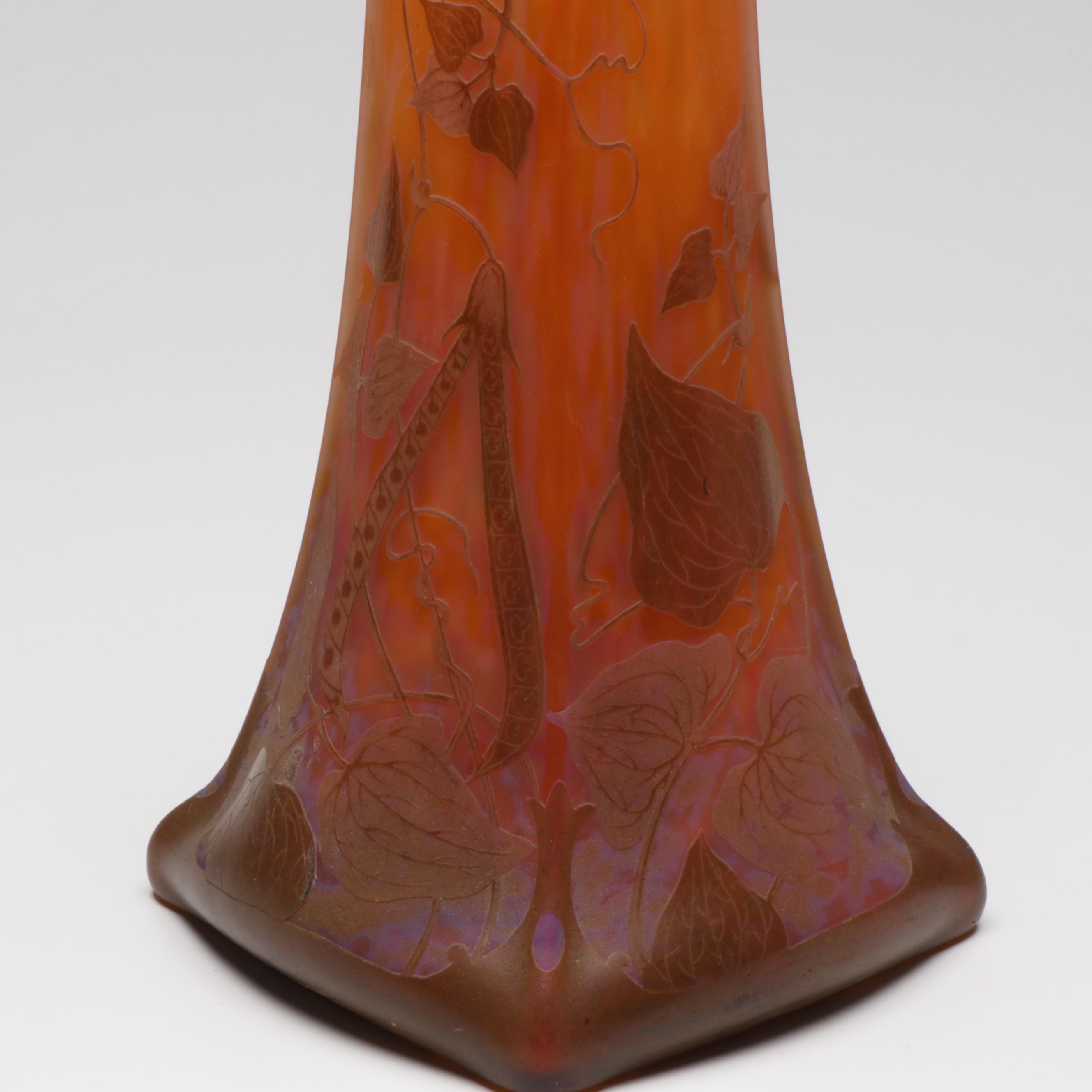 Monumental Daum Nancy French Art Nouveau Pâte de Verre Glass Vase