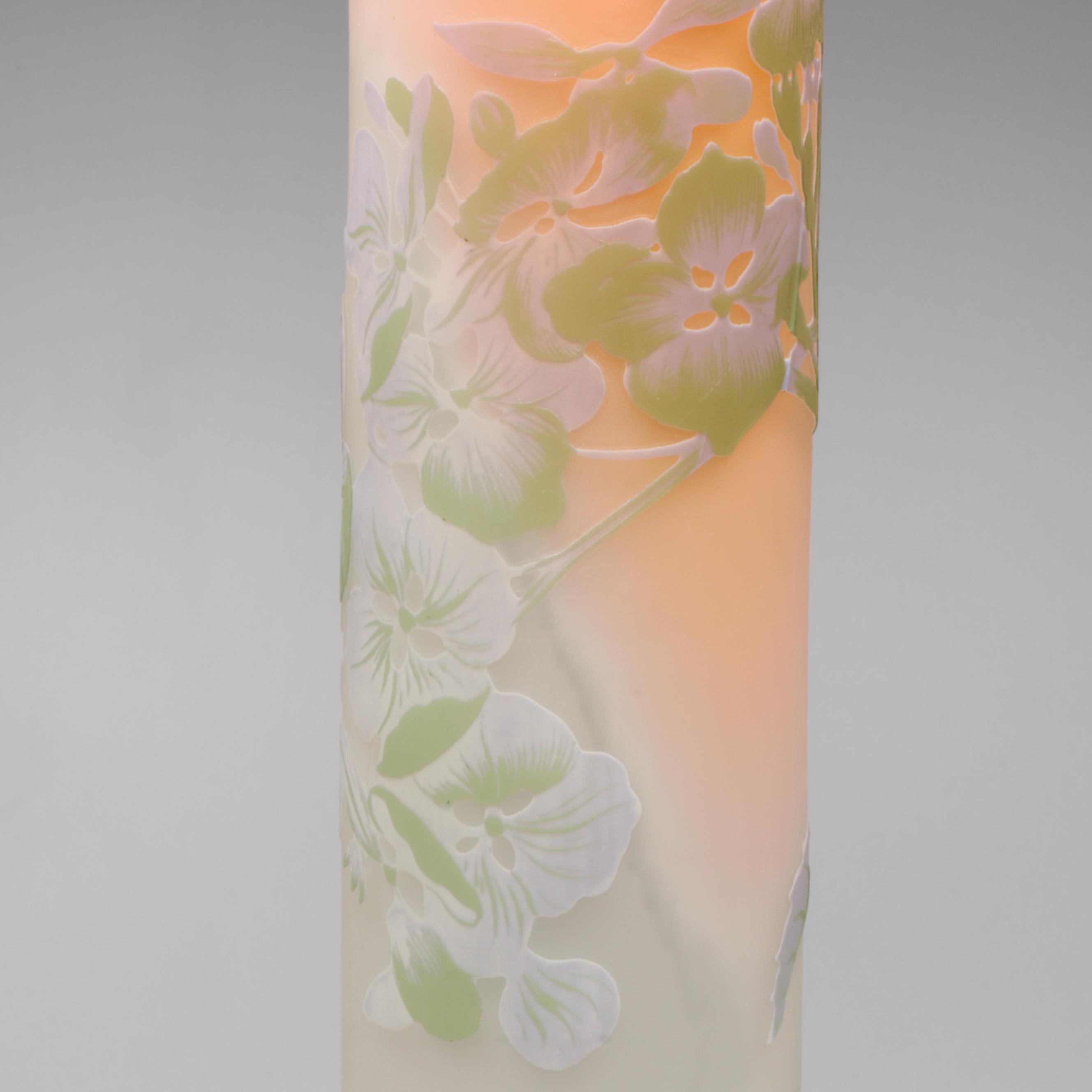 Émile Gallé Hydrangea Cameo Glass Vase, Early 20th Century