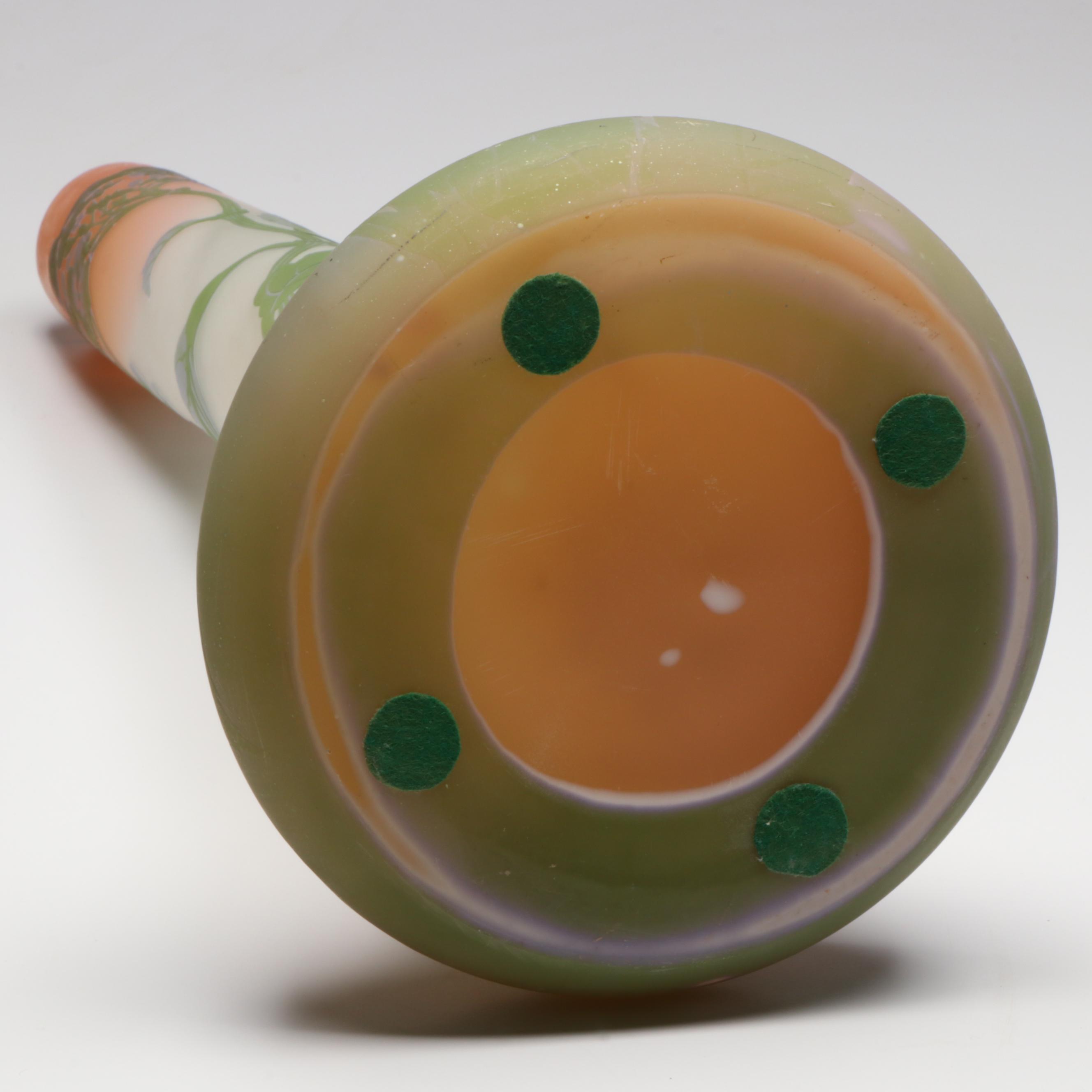 Émile Gallé Hydrangea Cameo Glass Vase, Early 20th Century