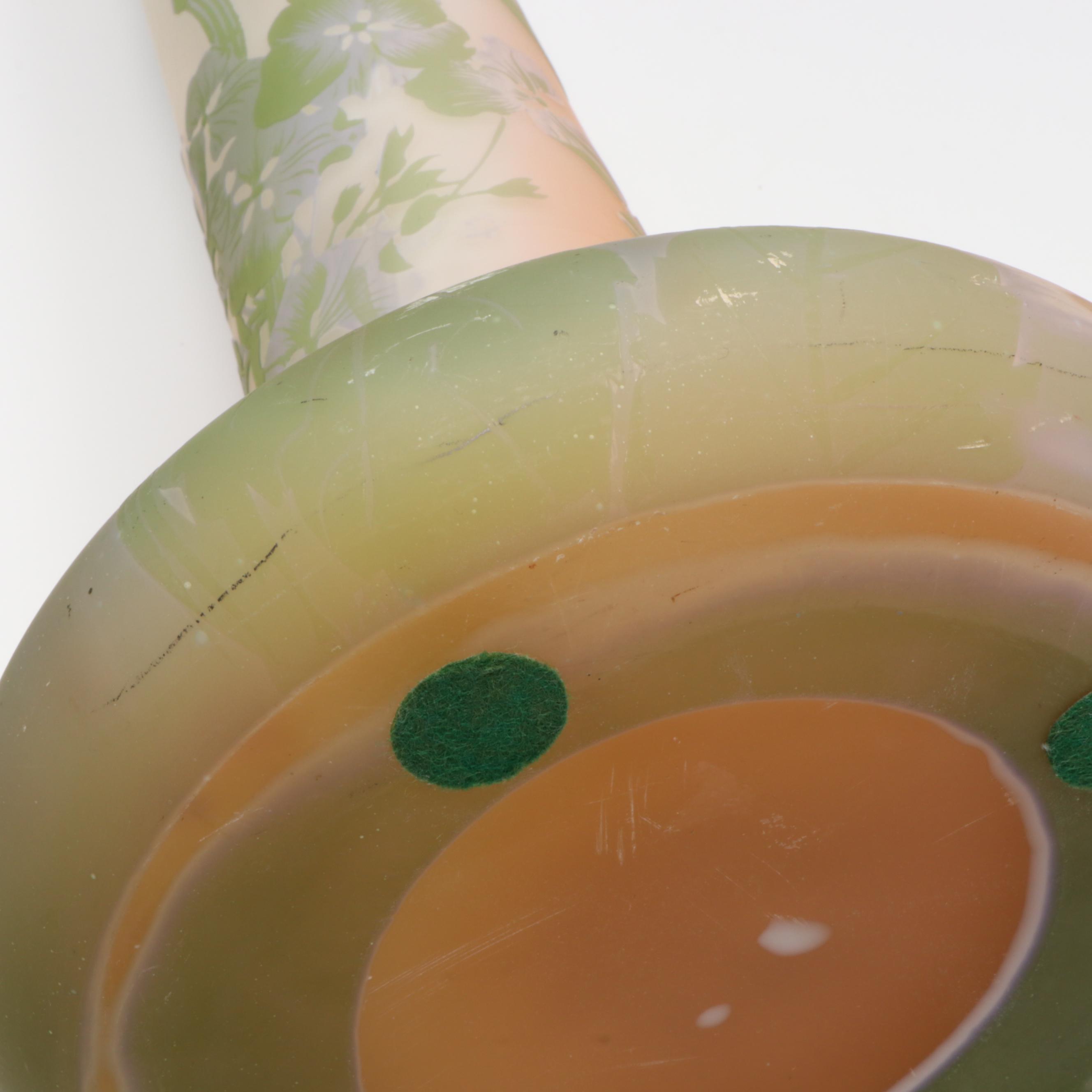 Émile Gallé Hydrangea Cameo Glass Vase, Early 20th Century