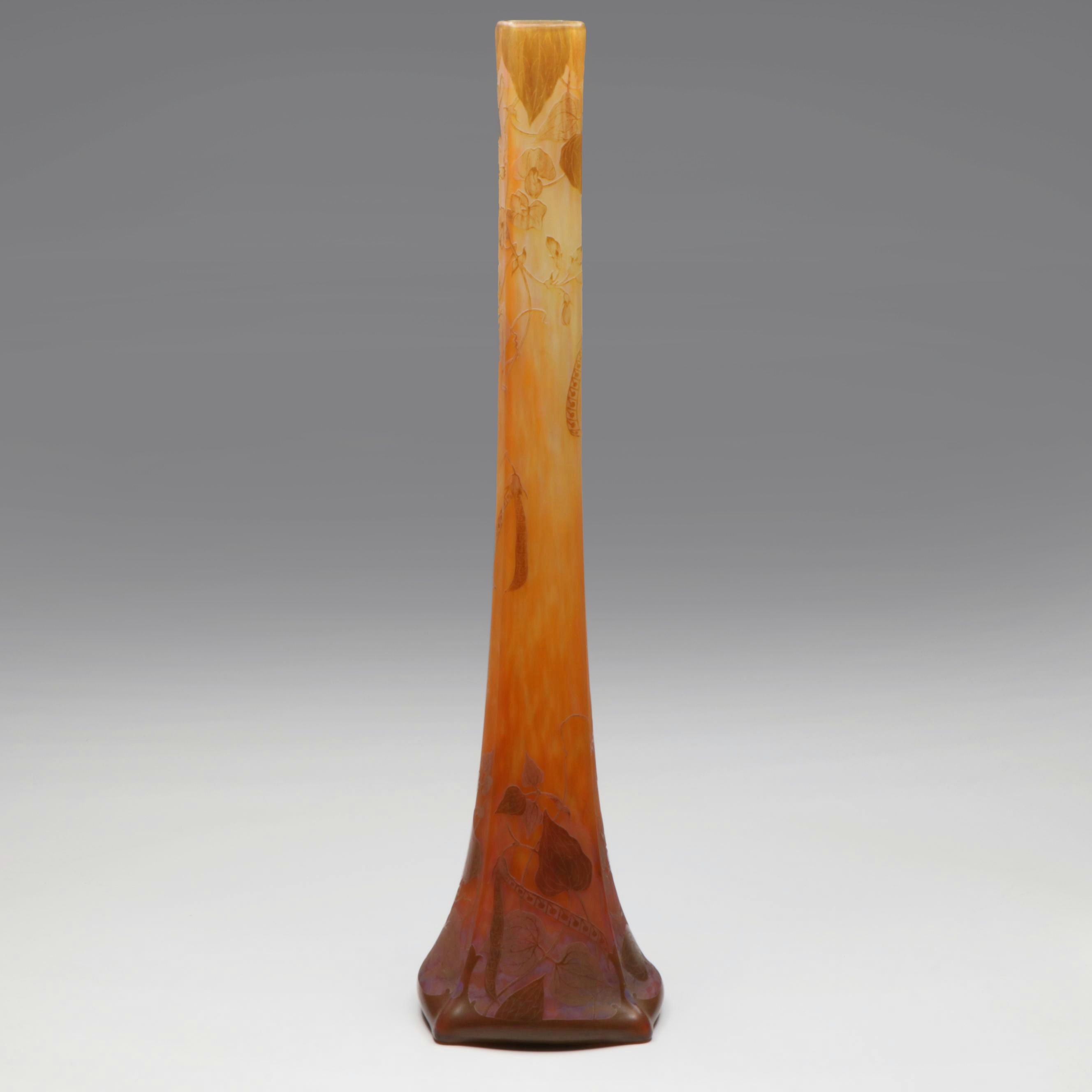 Monumental Daum Nancy French Art Nouveau Pâte de Verre Glass Vase