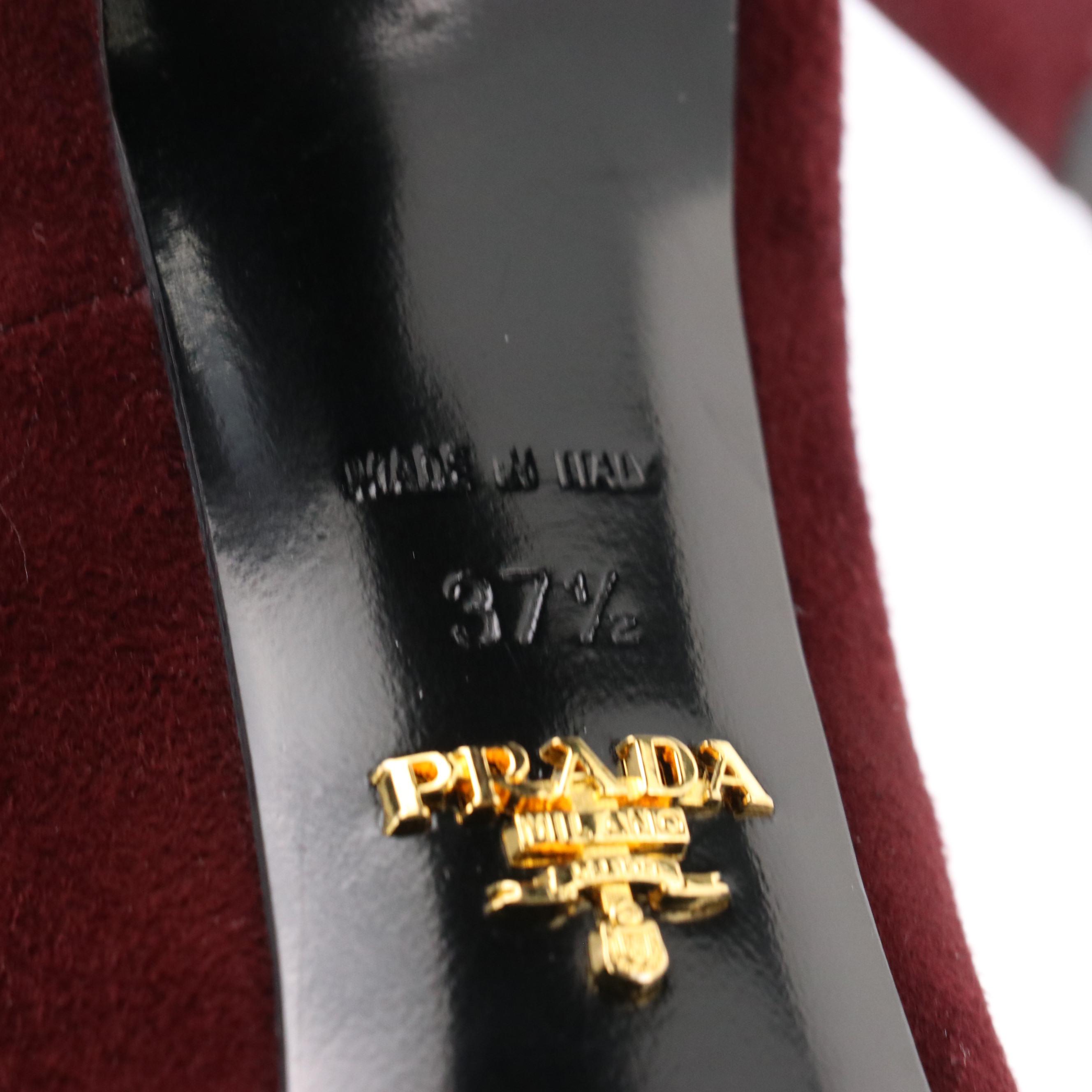 Prada Suede Platform High Heel Pumps