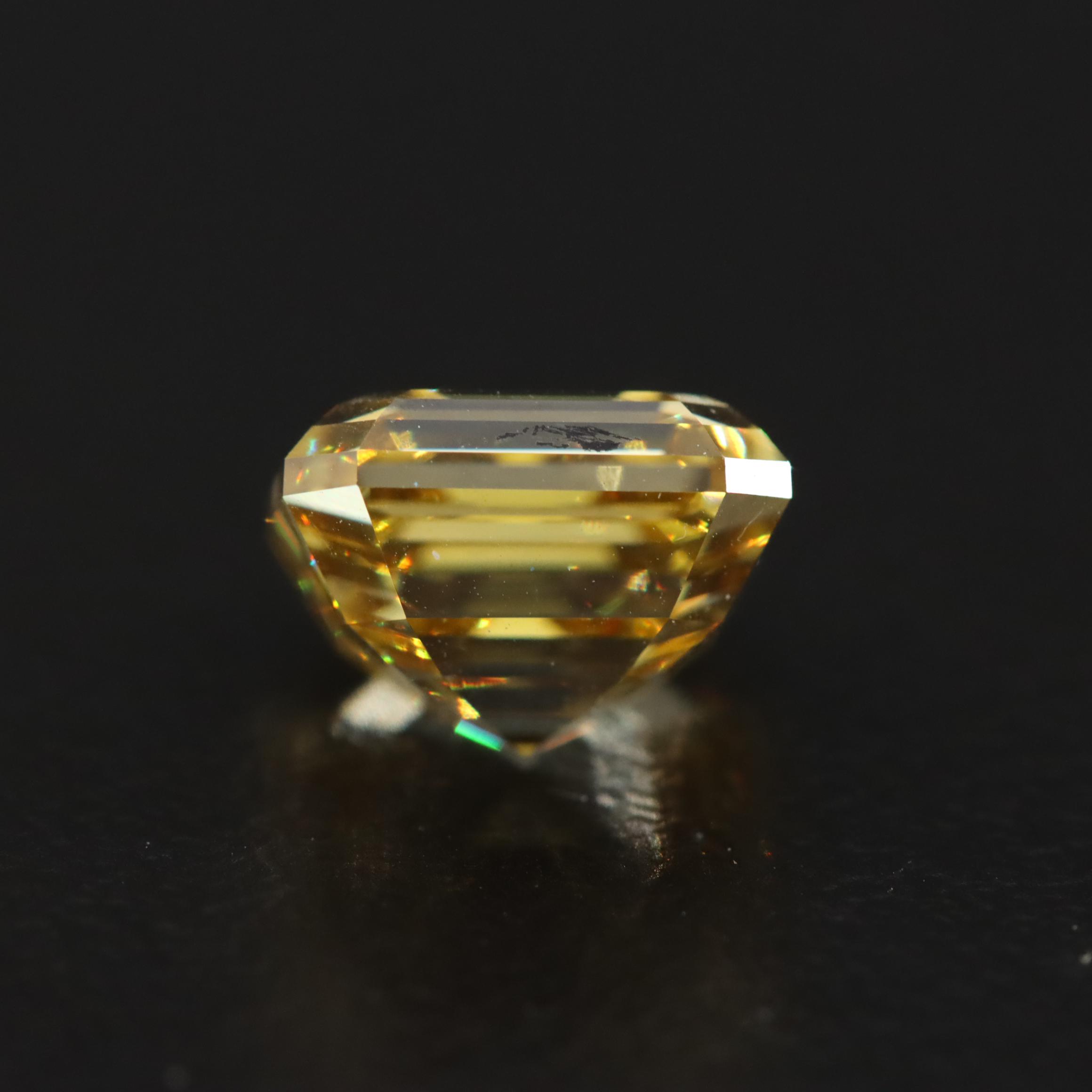 Loose 4.33 CT Fancy Intense Yellow Lab Grown Diamond with IGI Report