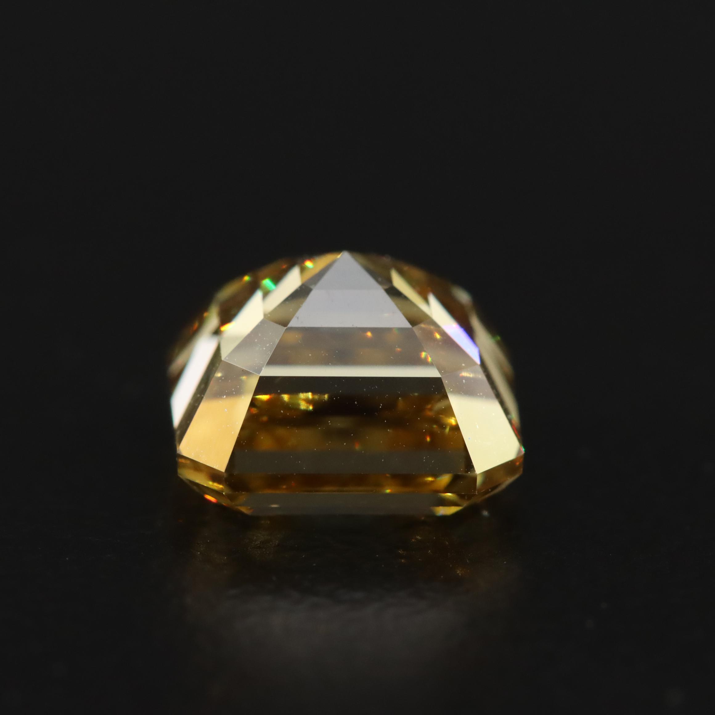 Loose 4.33 CT Fancy Intense Yellow Lab Grown Diamond with IGI Report