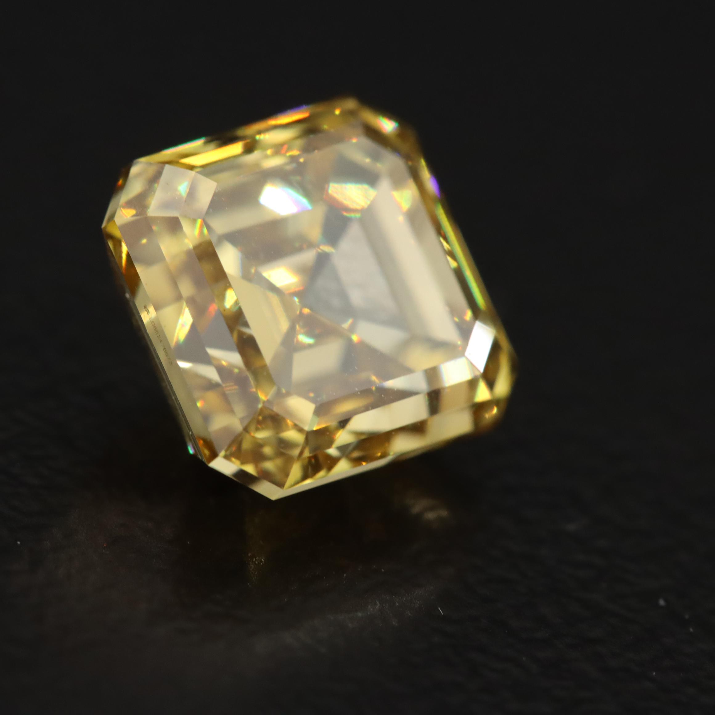 Loose 4.33 CT Fancy Intense Yellow Lab Grown Diamond with IGI Report