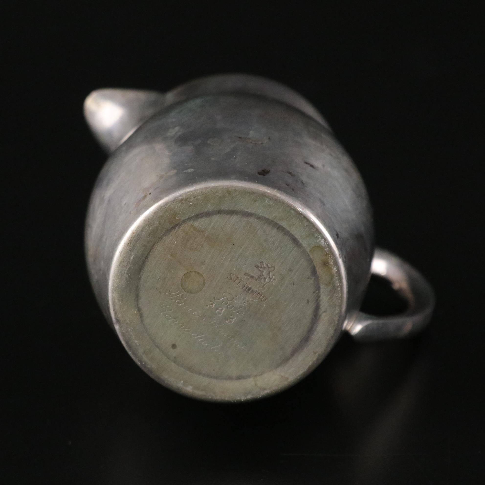 Poole Sterling Silver Paul Revere Bowl & Creamer