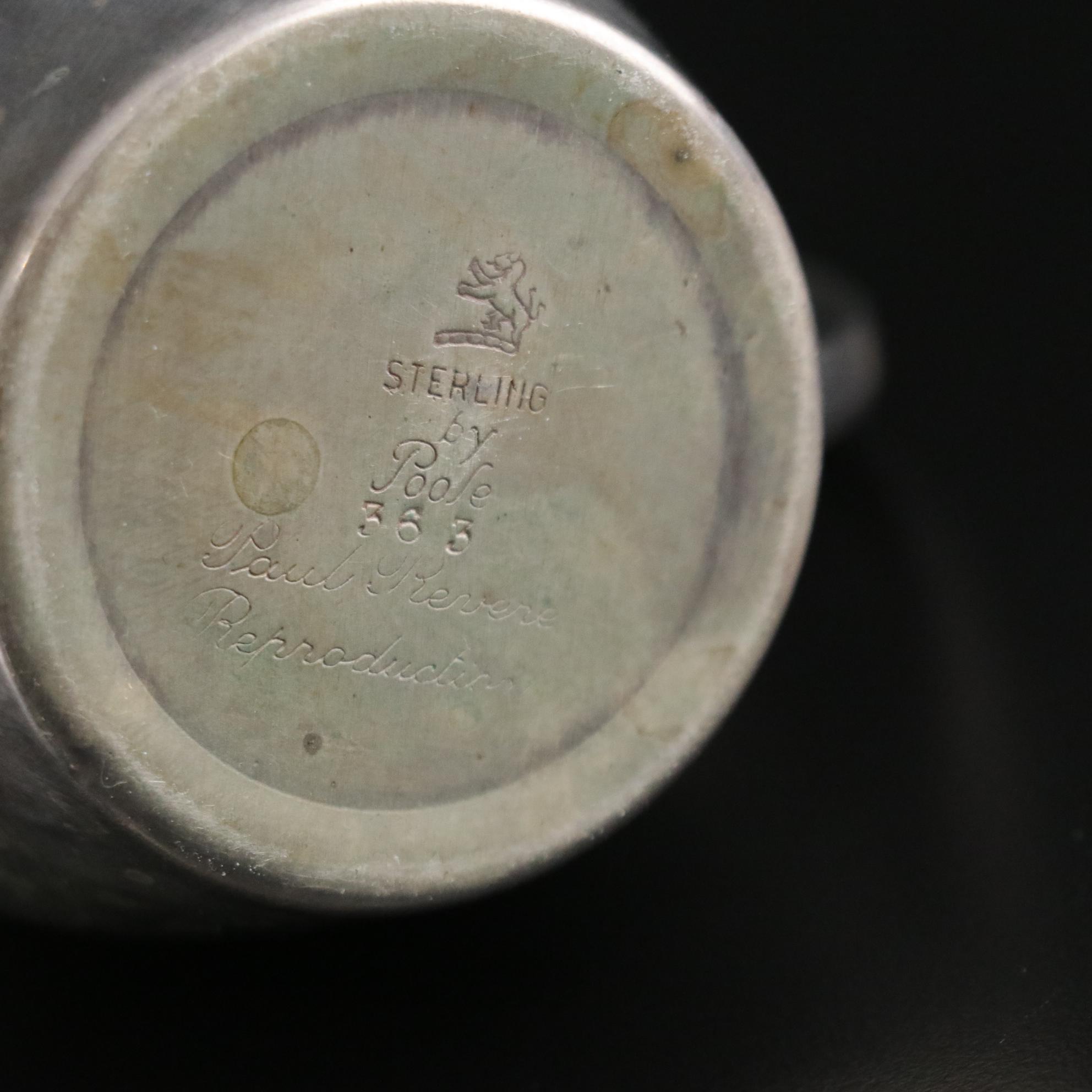 Poole Sterling Silver Paul Revere Bowl & Creamer