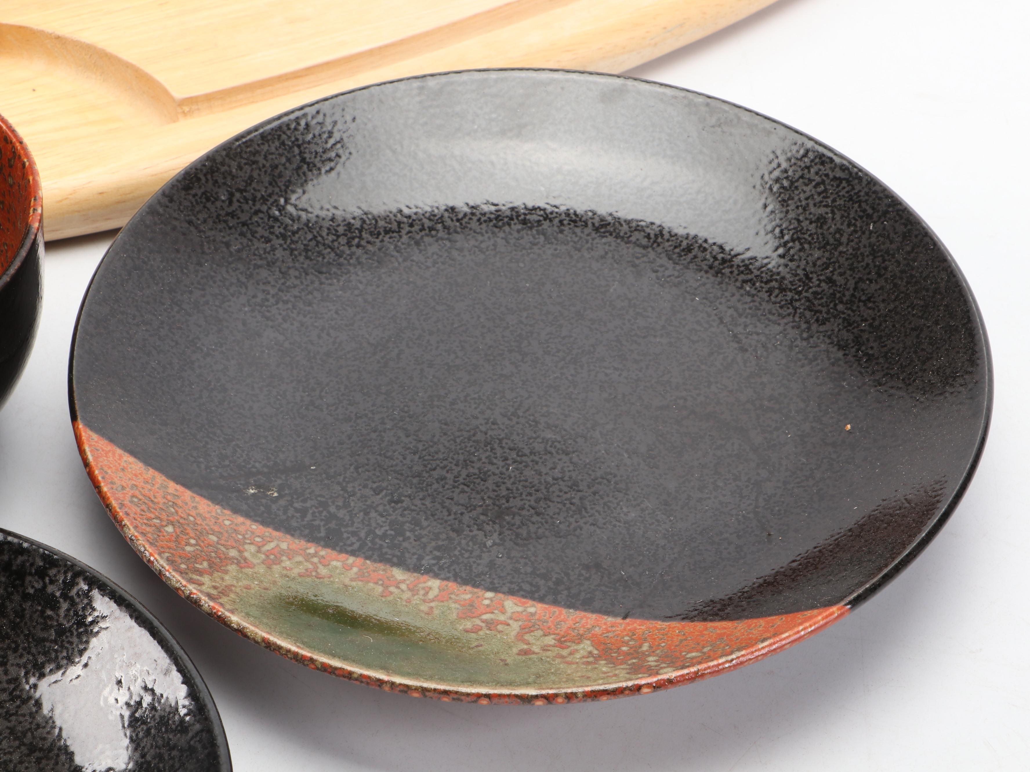 Midwinter "Earth" Stoneware Plates with More Dinnerware and Fish Board