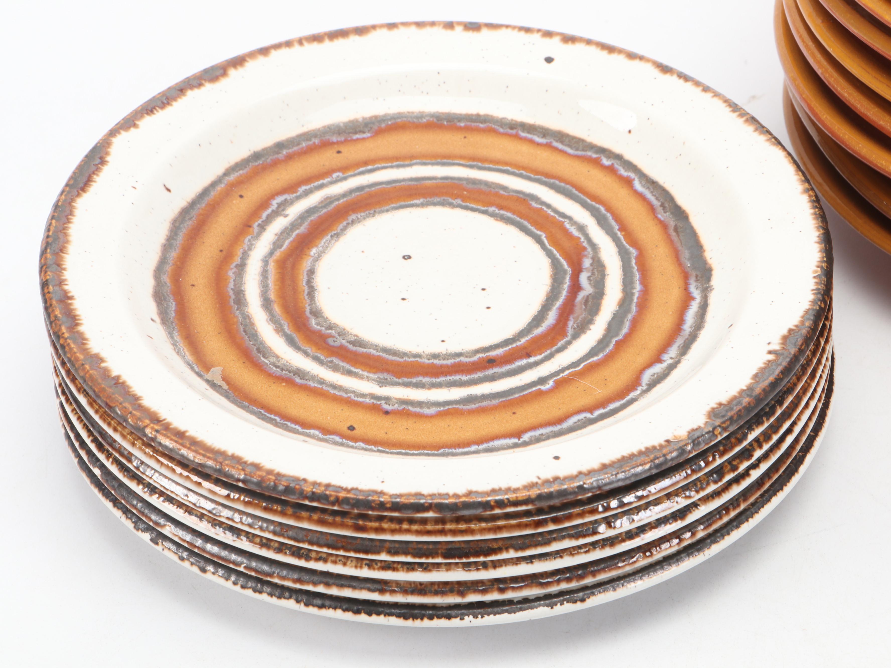 Midwinter "Earth" Stoneware Plates with More Dinnerware and Fish Board