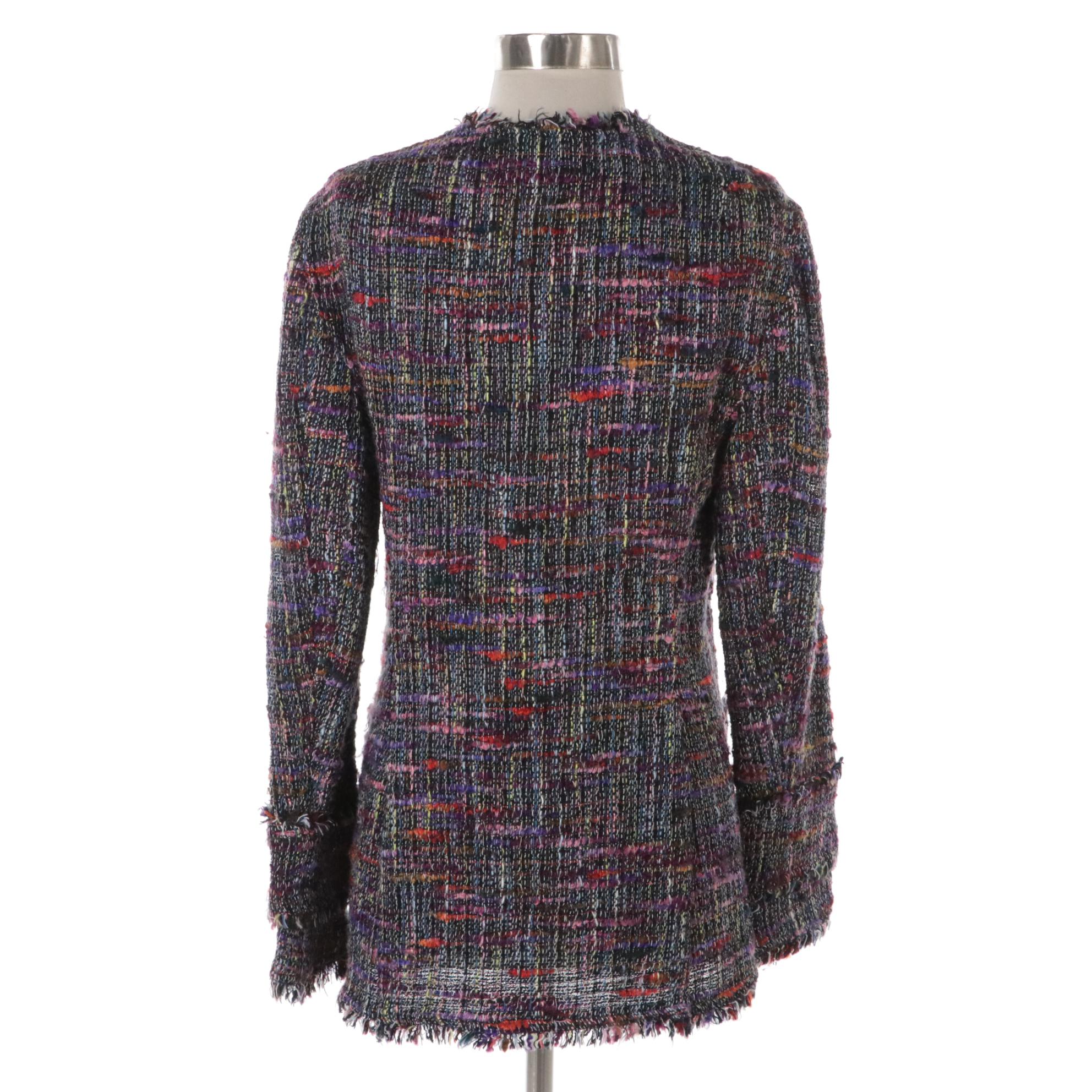 Chanel Boutique Multicolor Bouclé Tweed Jacket