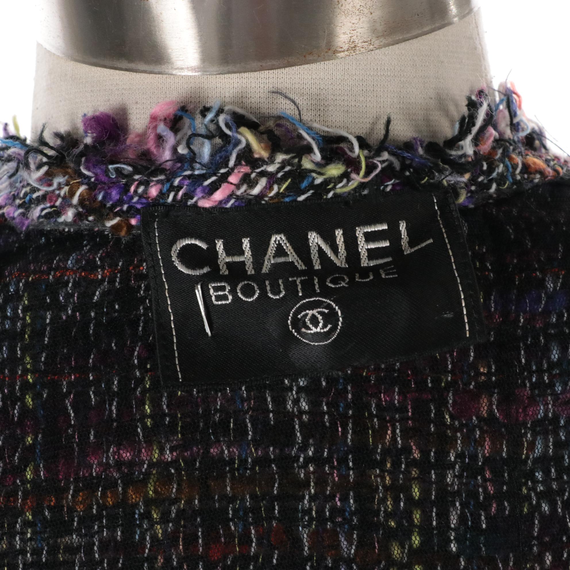 Chanel Boutique Multicolor Bouclé Tweed Jacket