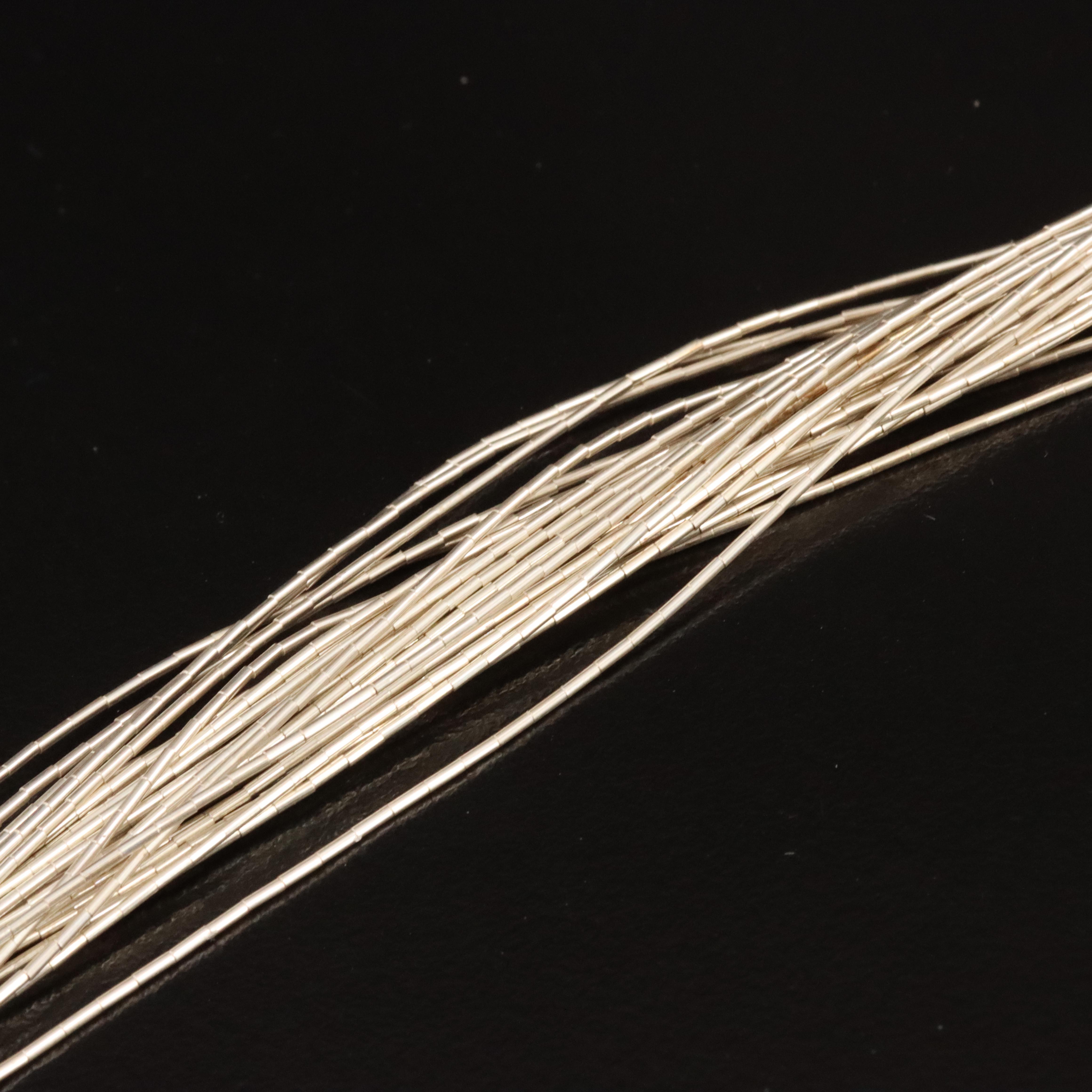 Sterling Liquid Silver 30 Strand Necklace