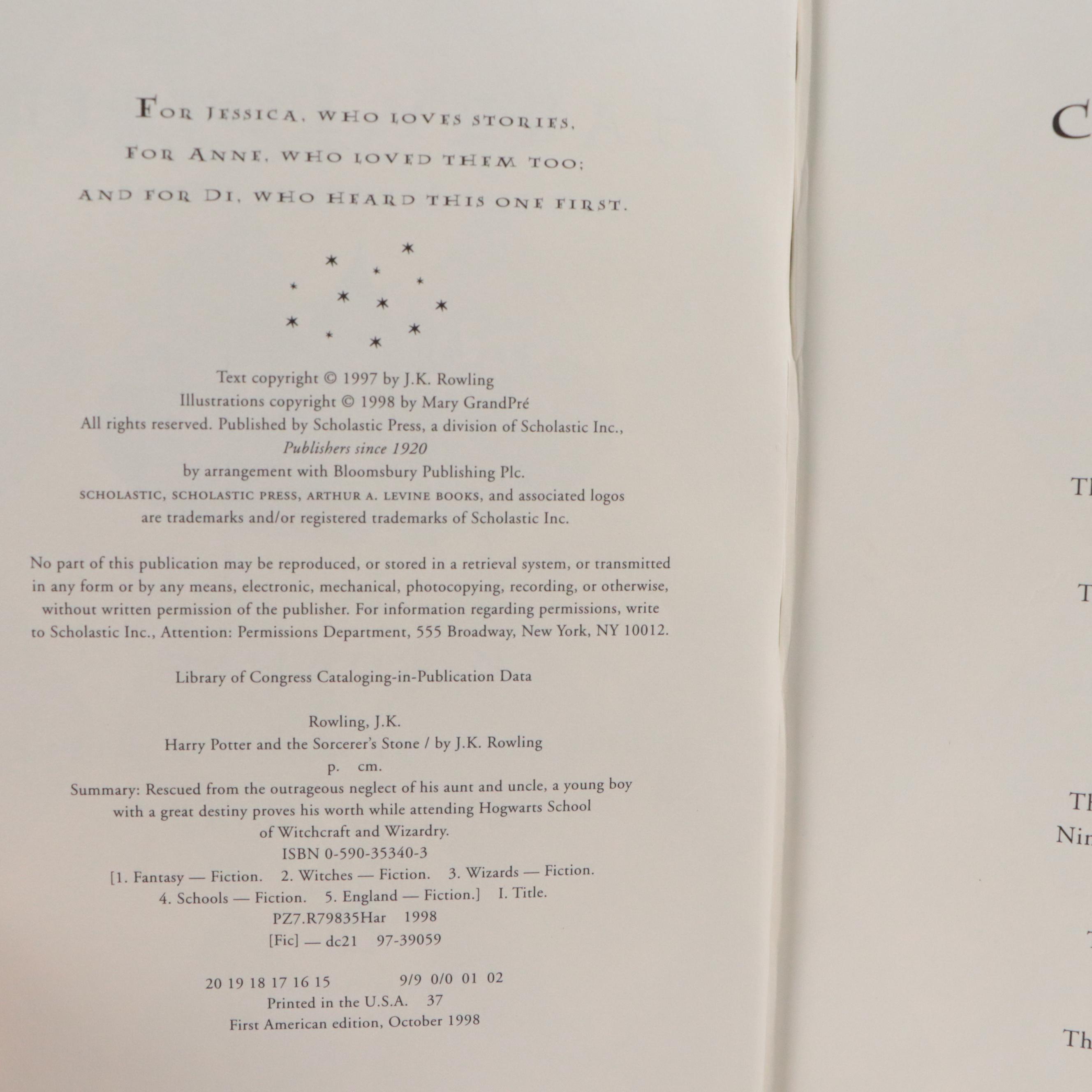 First American Edition "Harry Potter" Complete Series by J. K. Rowling