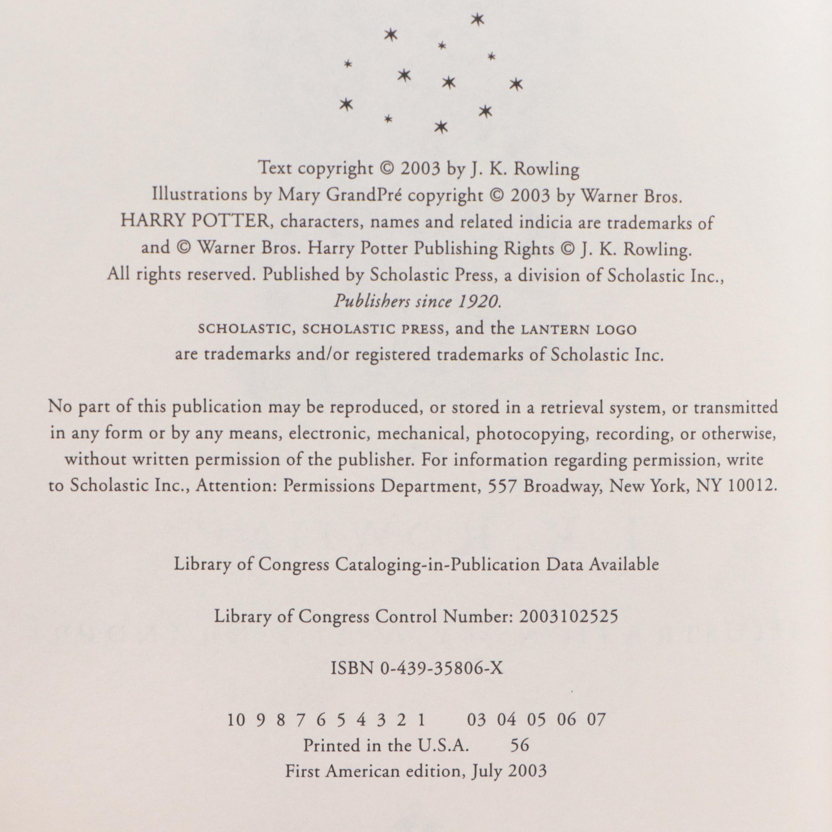 First American Edition "Harry Potter" Complete Series by J. K. Rowling