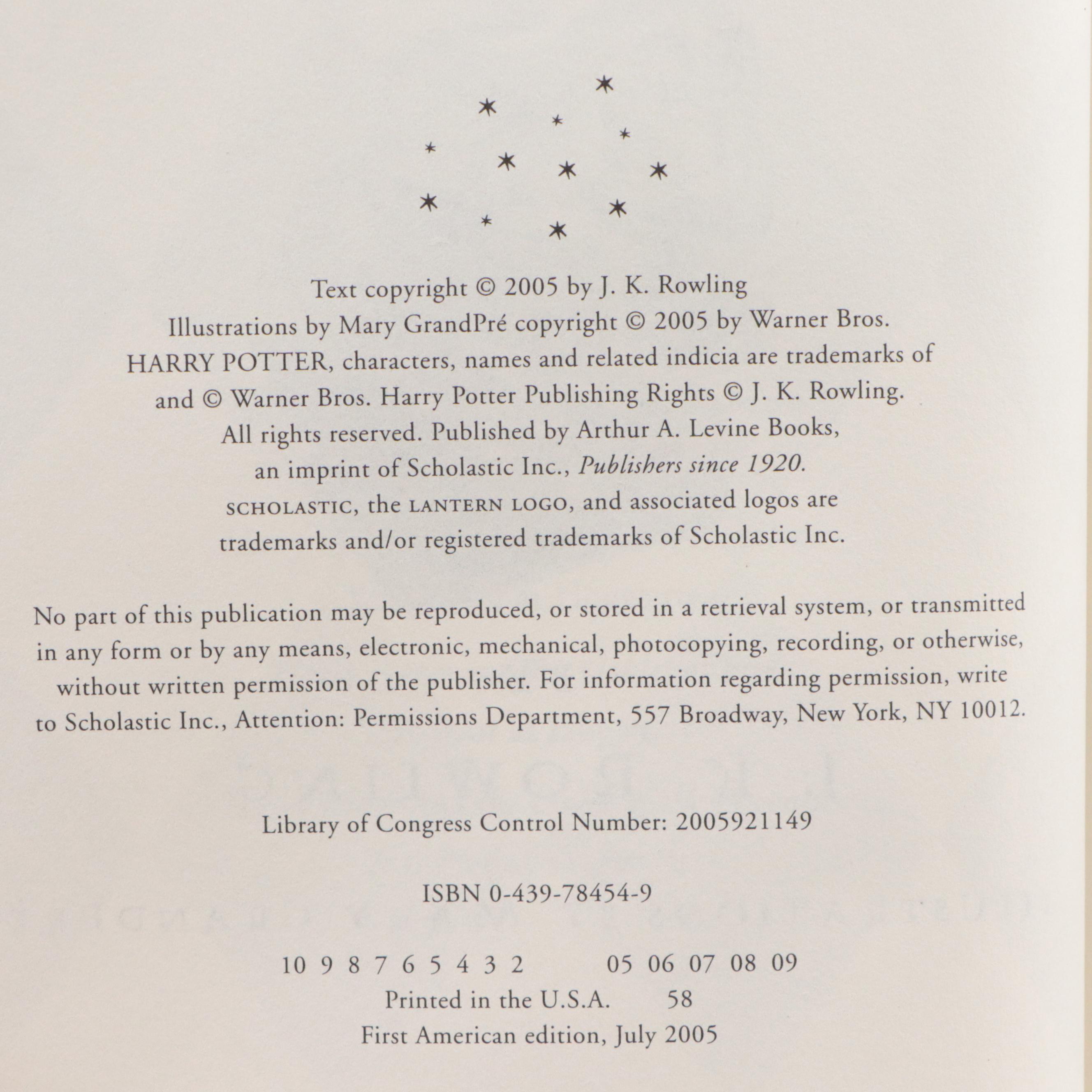 First American Edition "Harry Potter" Complete Series by J. K. Rowling