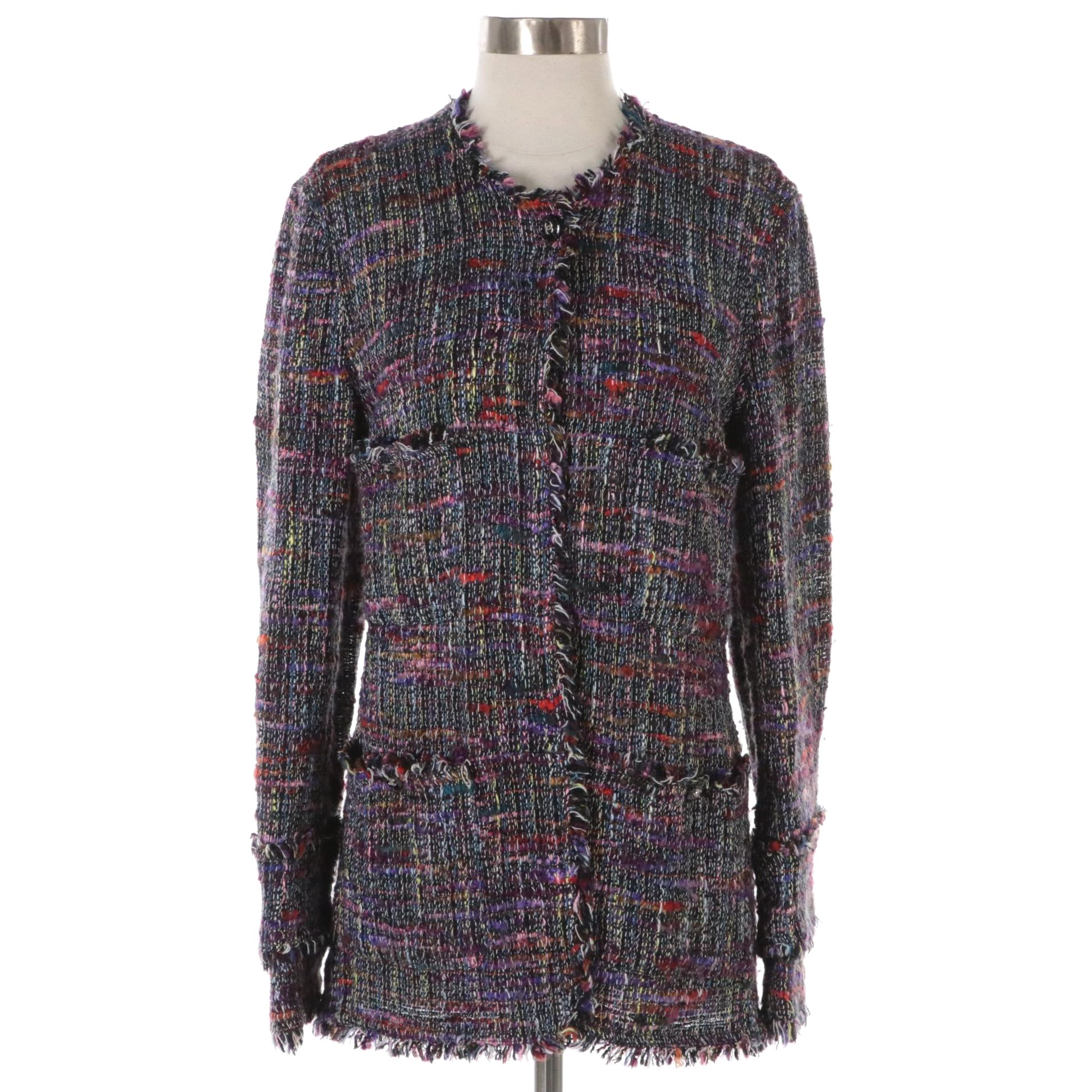 Chanel Boutique Multicolor Bouclé Tweed Jacket