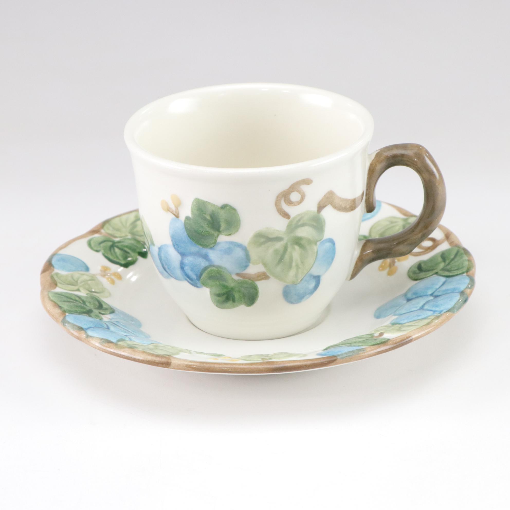 Poppy Trail "Sculptured Grape" Cups, Saucers and More