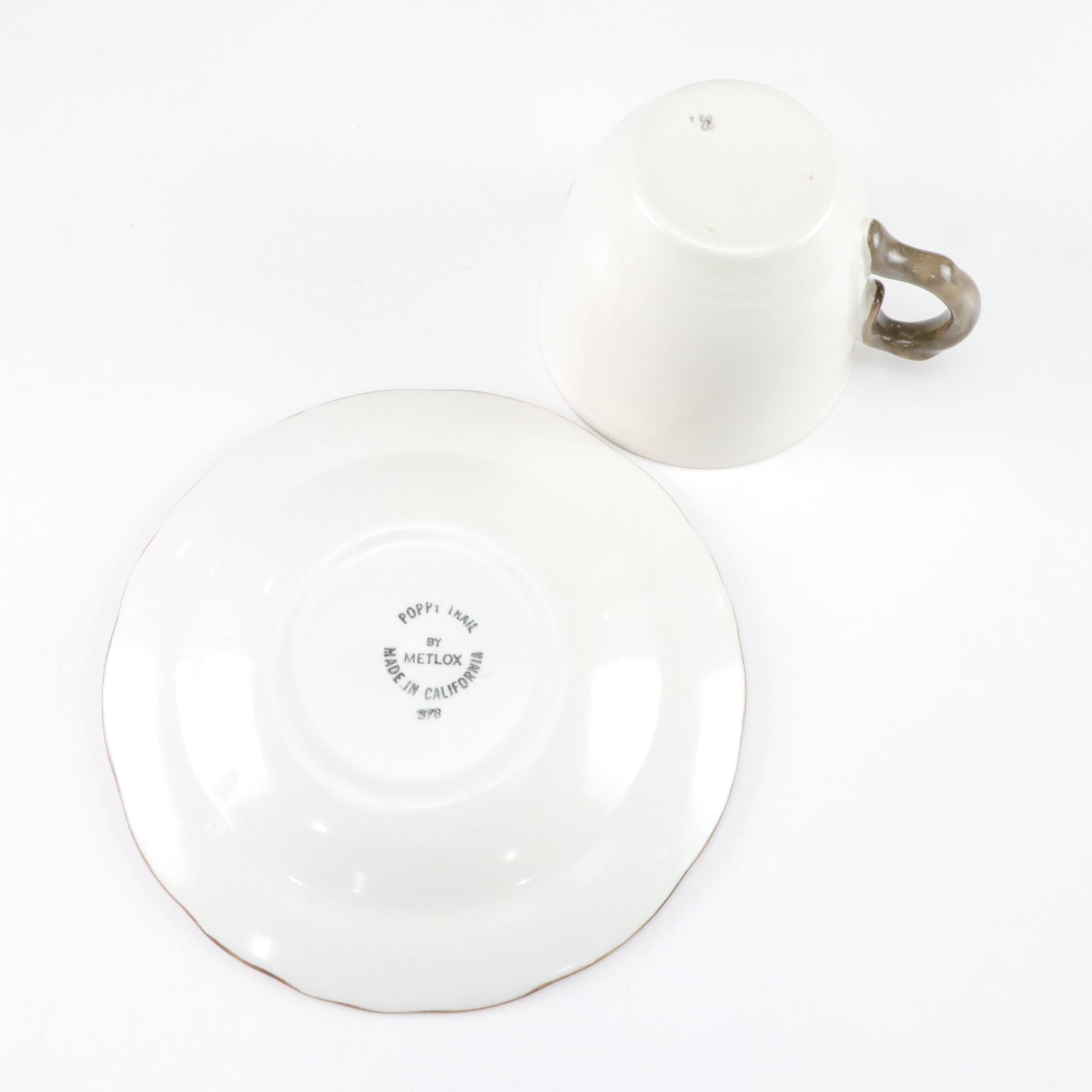 Poppy Trail "Sculptured Grape" Cups, Saucers and More