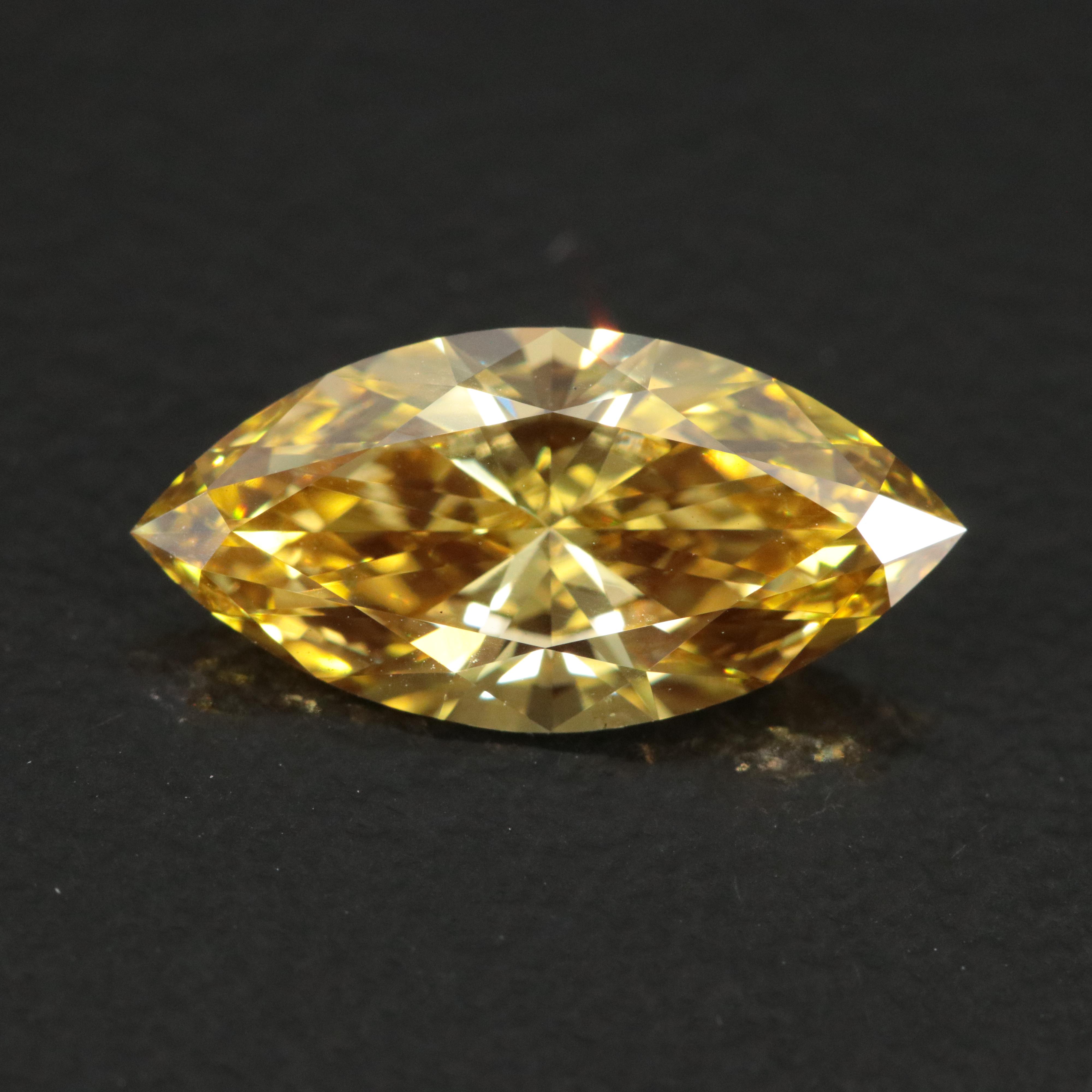 Loose 1.61 CT Fancy Vivid Yellow Lab Grown Diamond with IGI Report