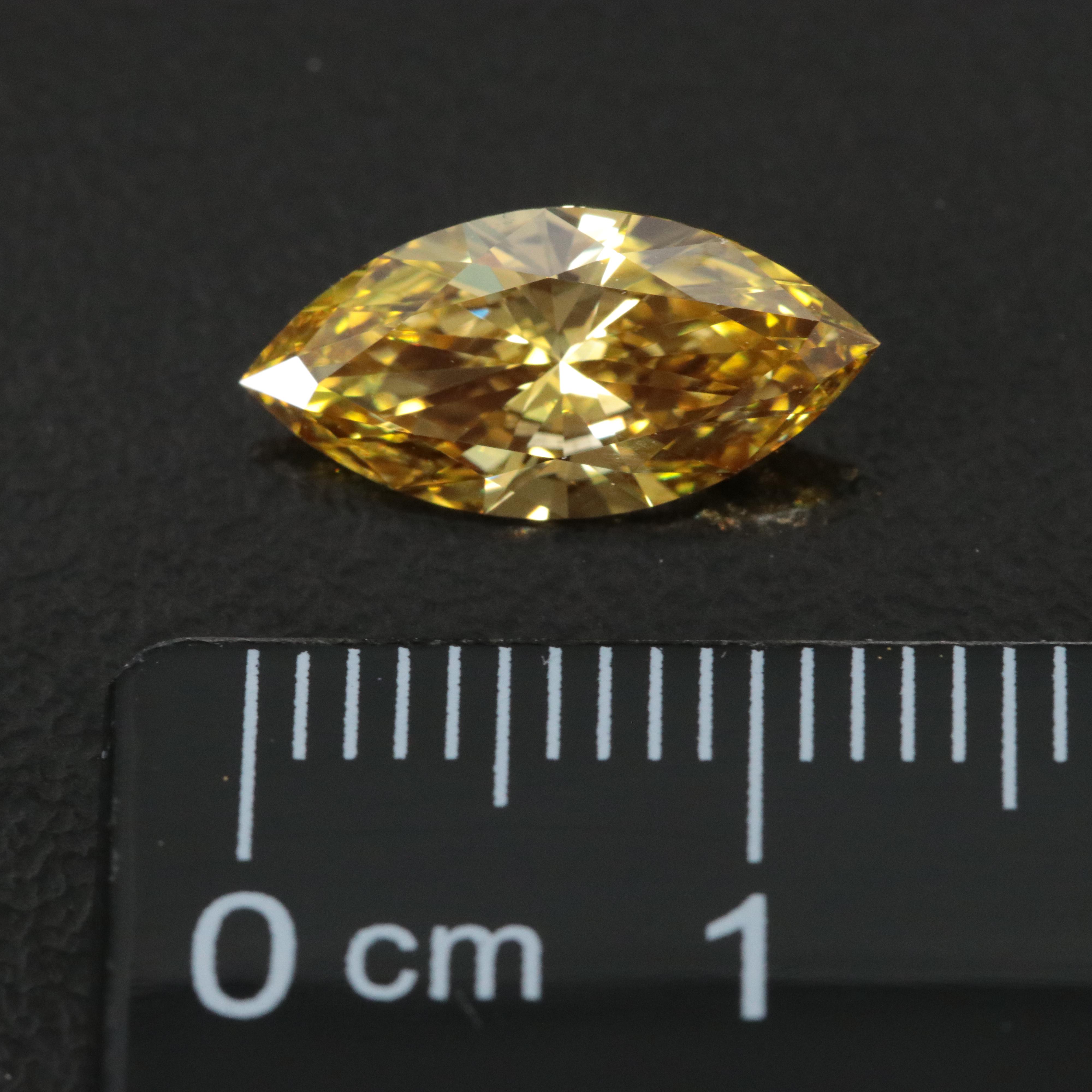 Loose 1.61 CT Fancy Vivid Yellow Lab Grown Diamond with IGI Report
